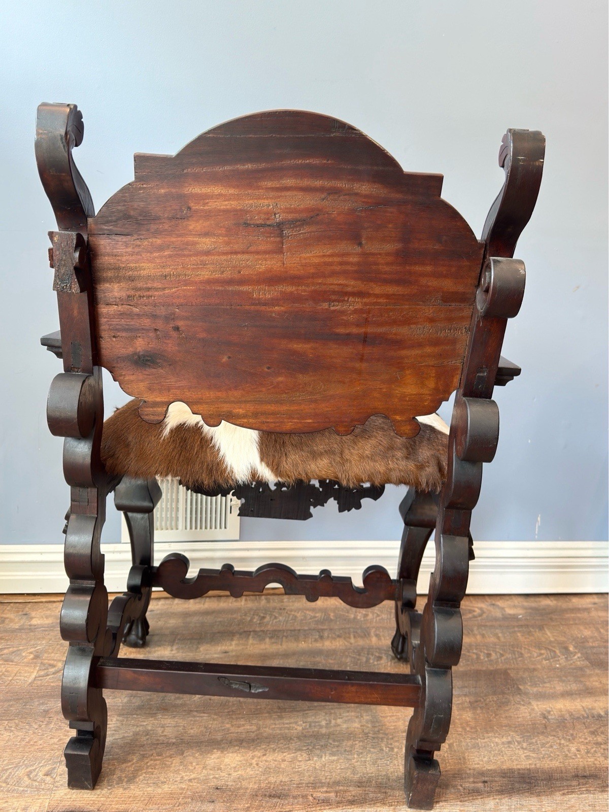 Antique Renaissance Revival Carved Mahogany Hall Chair