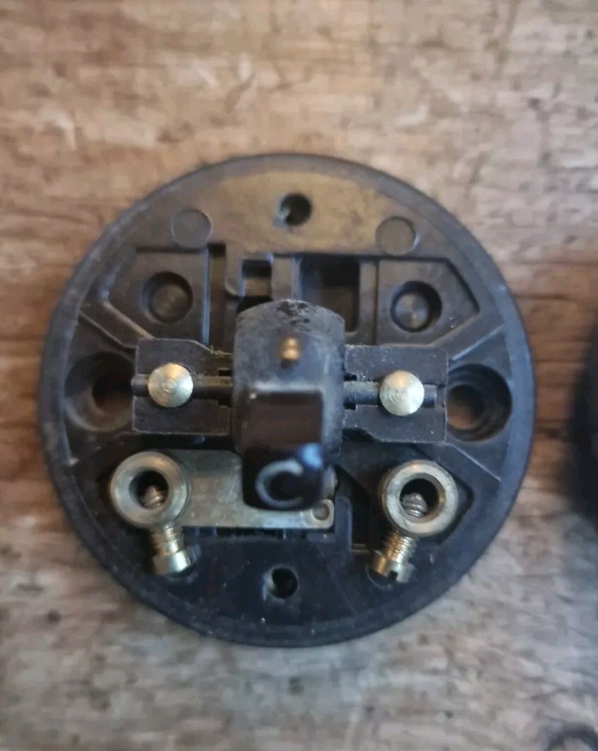 Vintage Crabtree Bakelite Dolly Light Switch on Bakelite Pattress. 1 Way.
