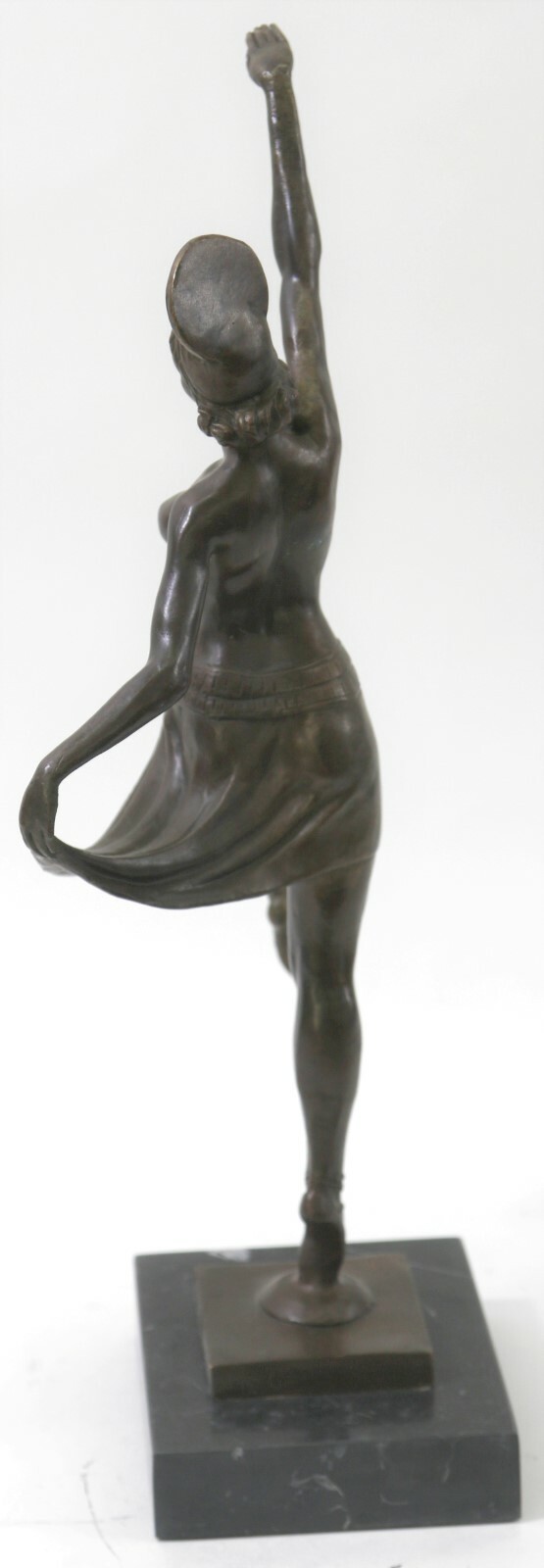 Art Deco Bronze Nude Dancer Sculpture Signed By Belleste Listed Italian Artist
