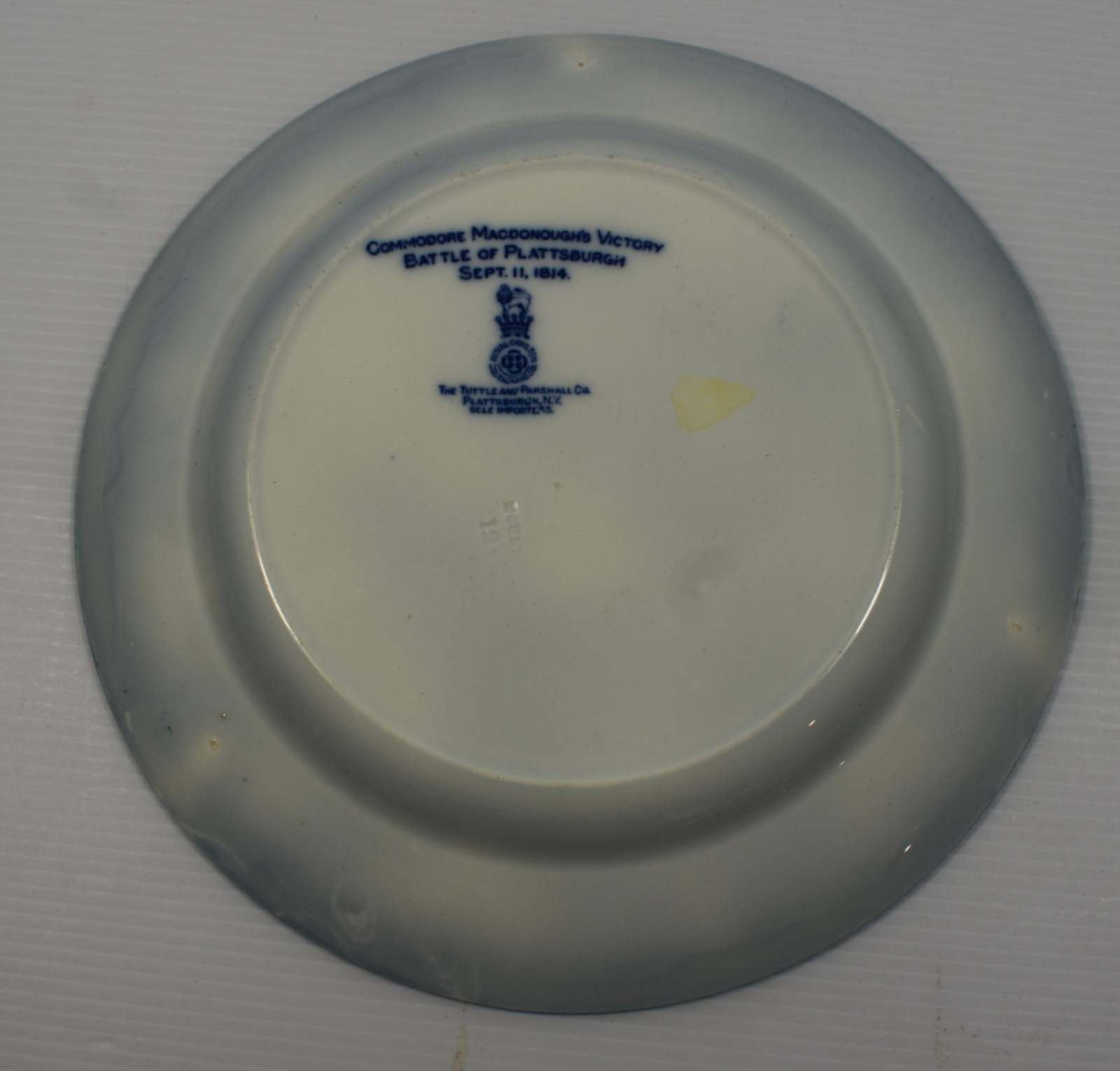Royal Doulton Flow Blue Commodore Macdonough’s Victory Battle Plattsburg Plate
