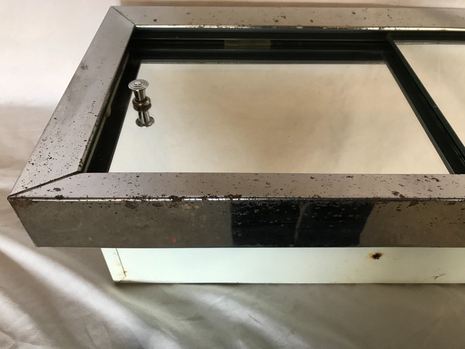 VTG 1960’s Deco Metal Chrome 11X24 Mirrored Recessed Cabinet Old 315-26B