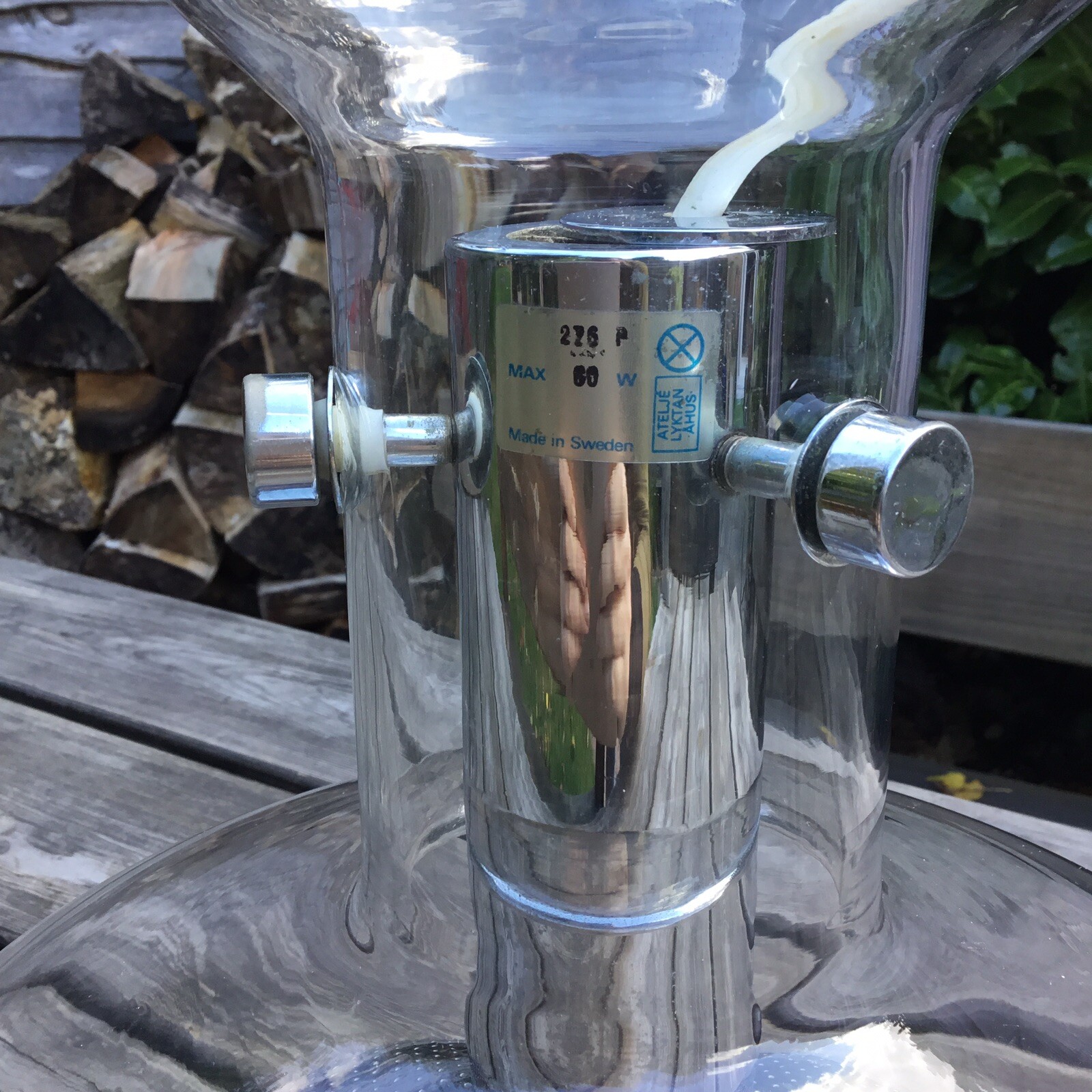 Anders Pehrson Crystal Ceiling Lamp For Atelje Lyktan Ahus Sweden Glass & Chrome