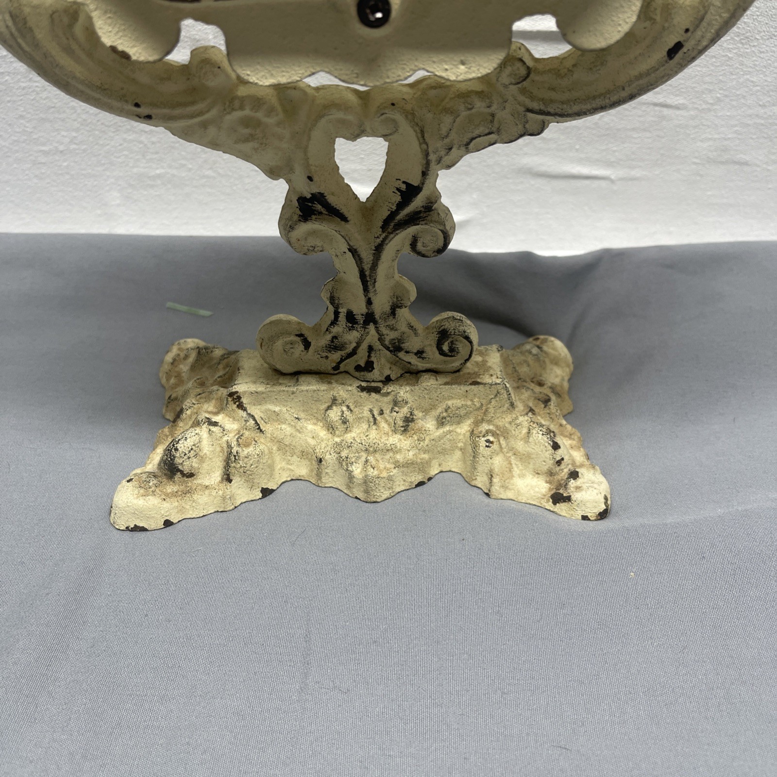 Vintage Cast Iron Mirror Picture Frame Vanity Tabletop Pedestal Victorian Ornate