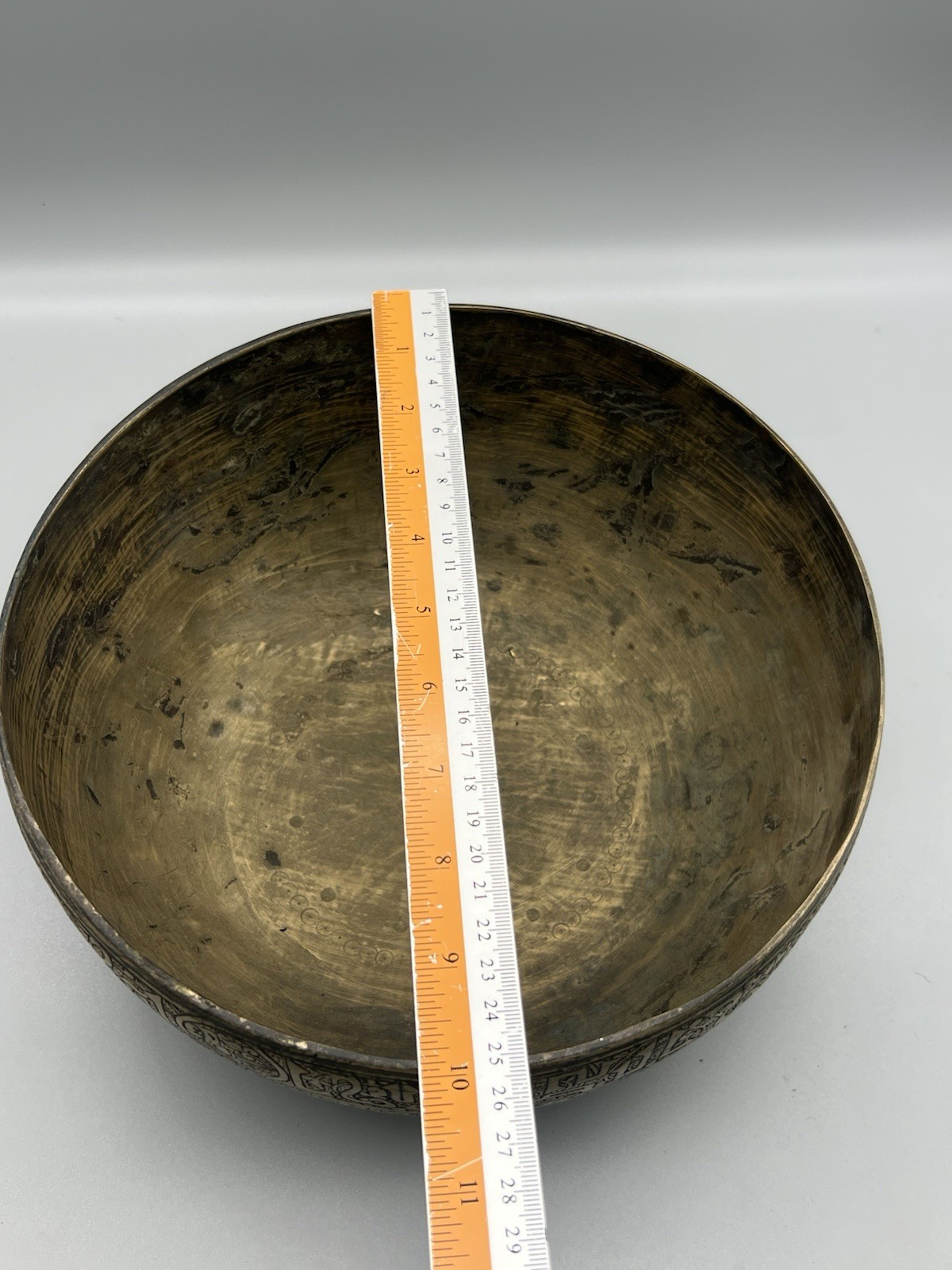 Seljuk Bronze Dish Engraved Animal Figure Kufic Inscriptions Islamic Collectable