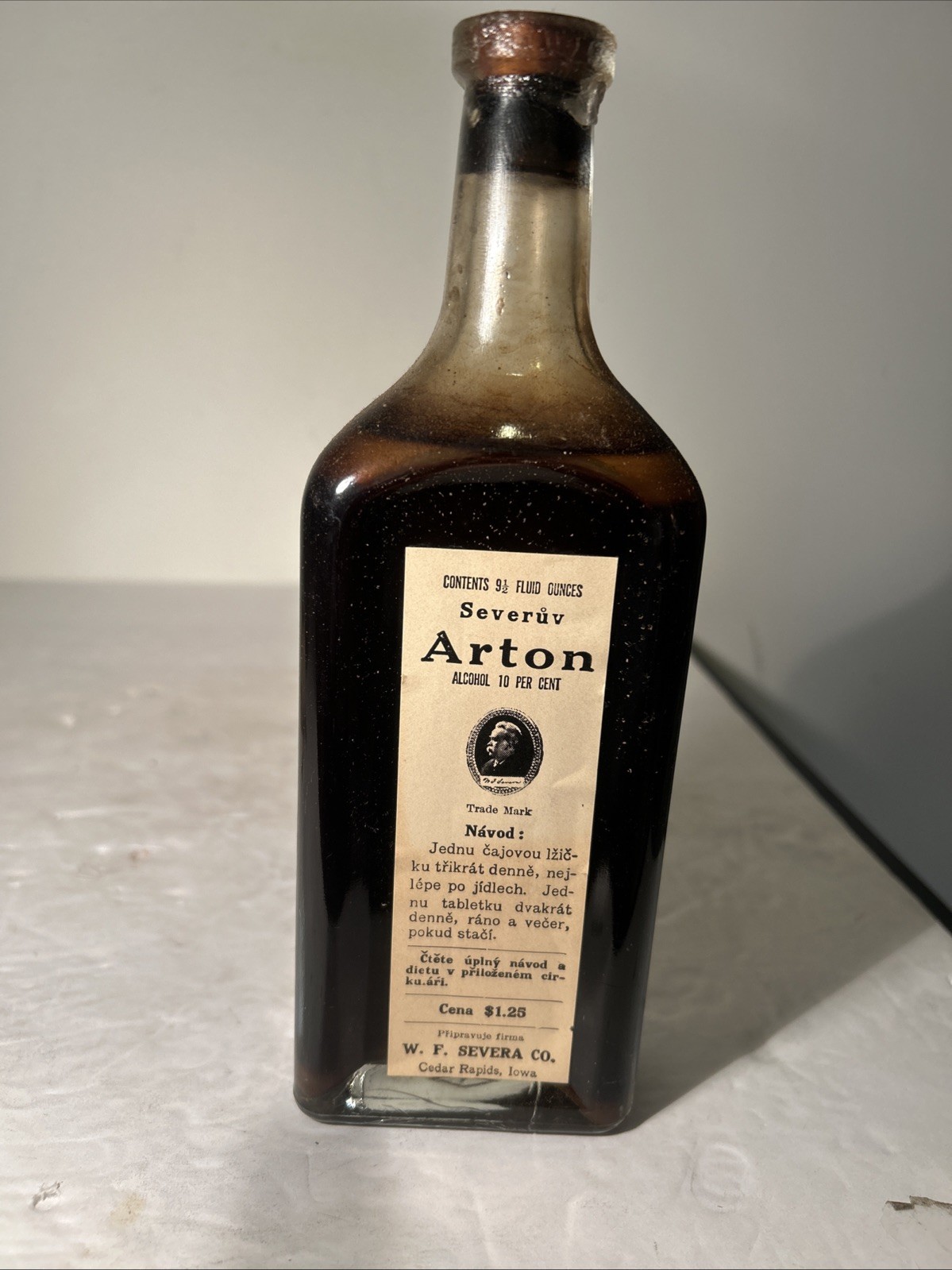 W.F. Severa’s Quack Medicine Bottle, Box ,Tablets and Instructions Cedar Rapids