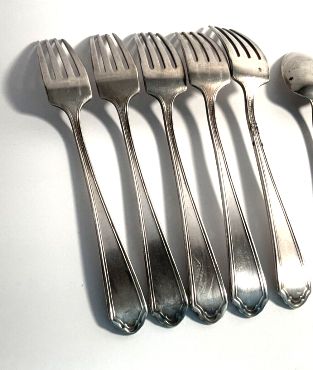 Vintage 1923 Gorham Silver VANITY FAIR Silverplate 5 Dinner Forks 6 Teaspoons