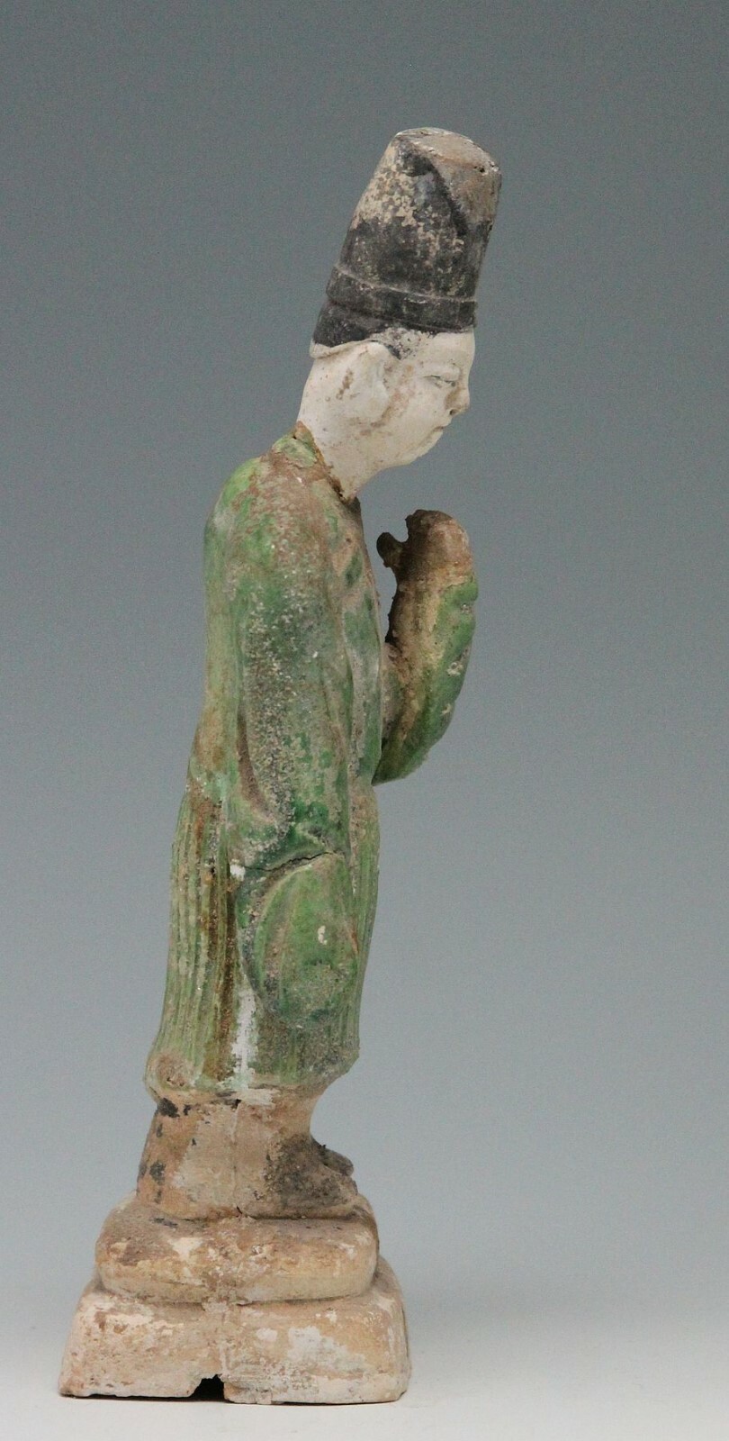 antique Chinese pottery Mingqi Tomb guardian attendant figure statue 22,5cm Ming