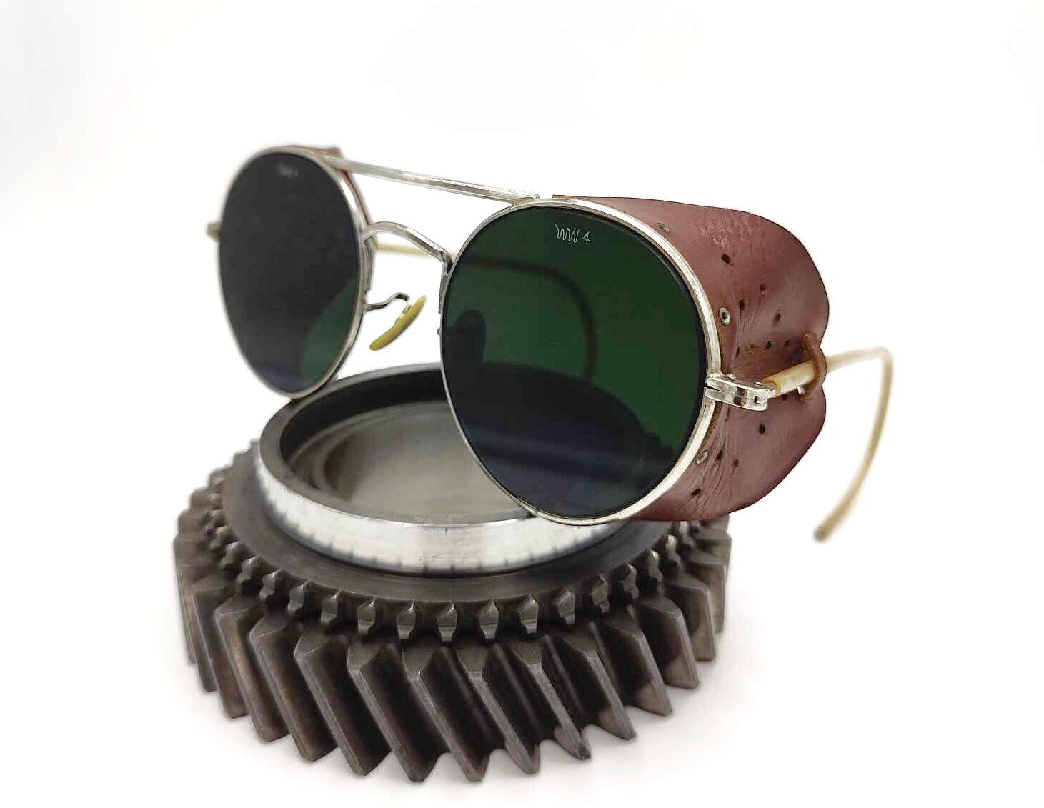 Antique Willson Leather Welding Goggles Old Vtg Steampunk Weldor Safety Glasses
