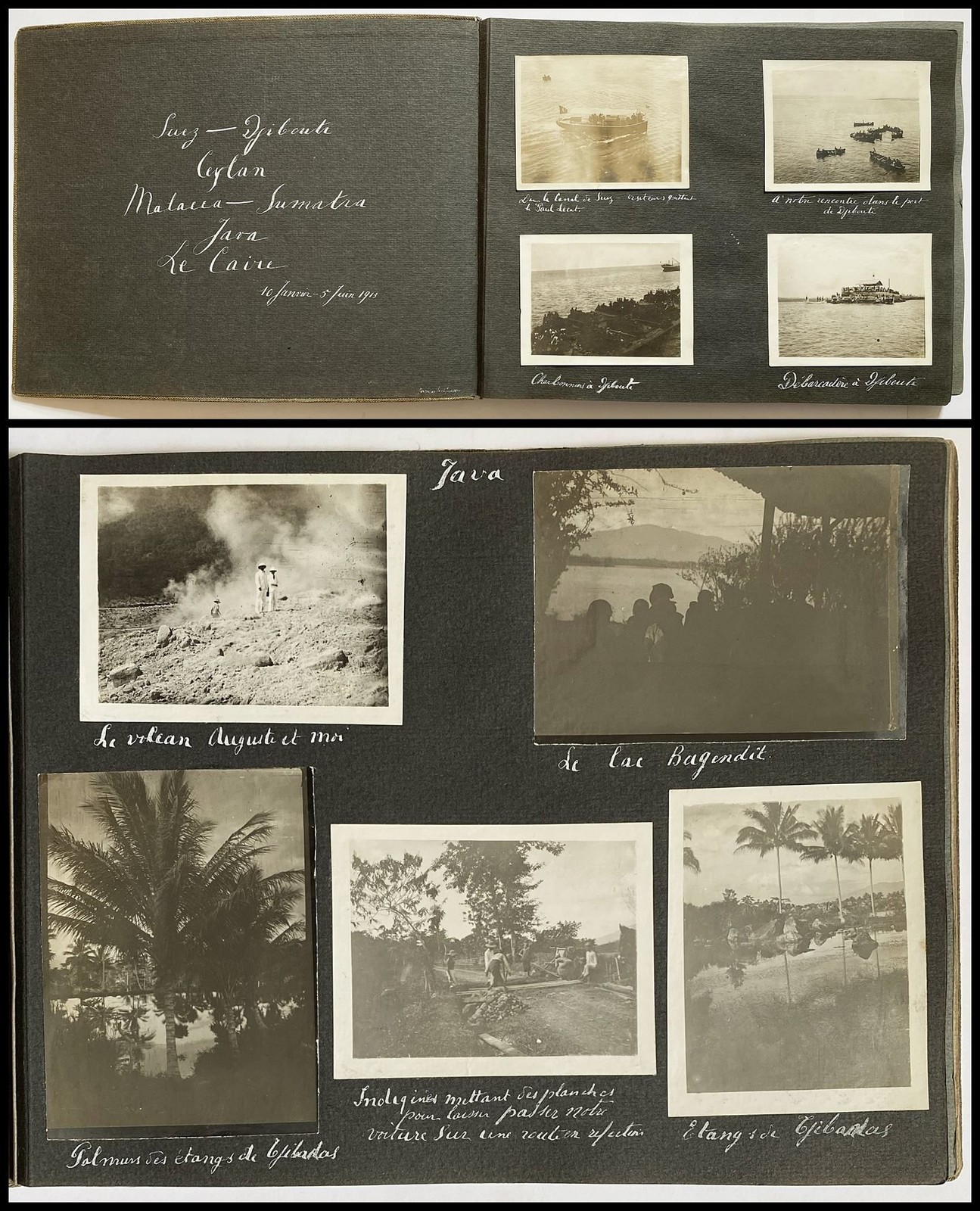 Djibouti Java Sumatra Sri Lanka Singapore Sphinx Cairo Photo Album 1913