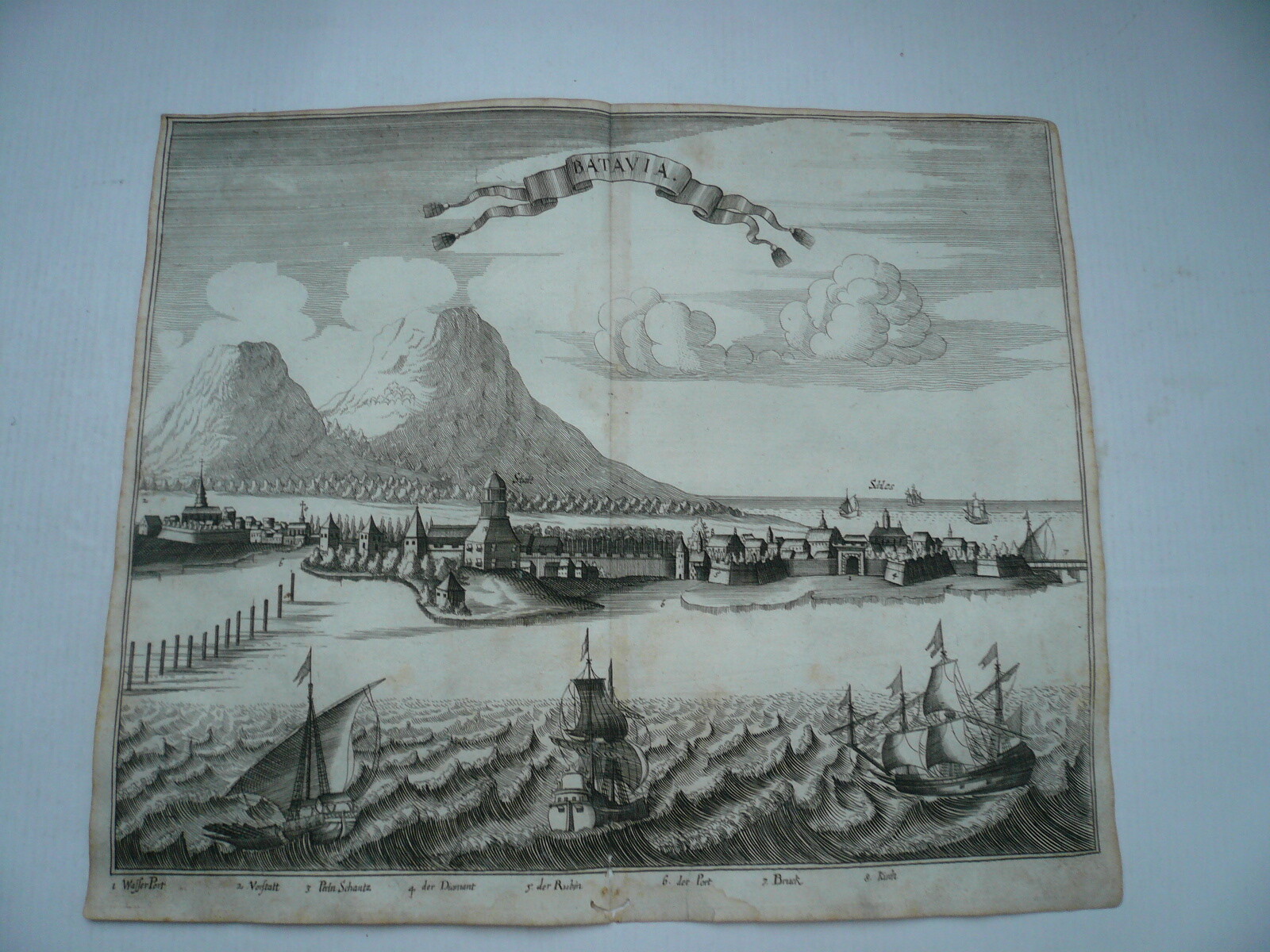 Jakarta/Batavia, anno 1685, copperengraving, Wagner/Koppmayer, scarce townview