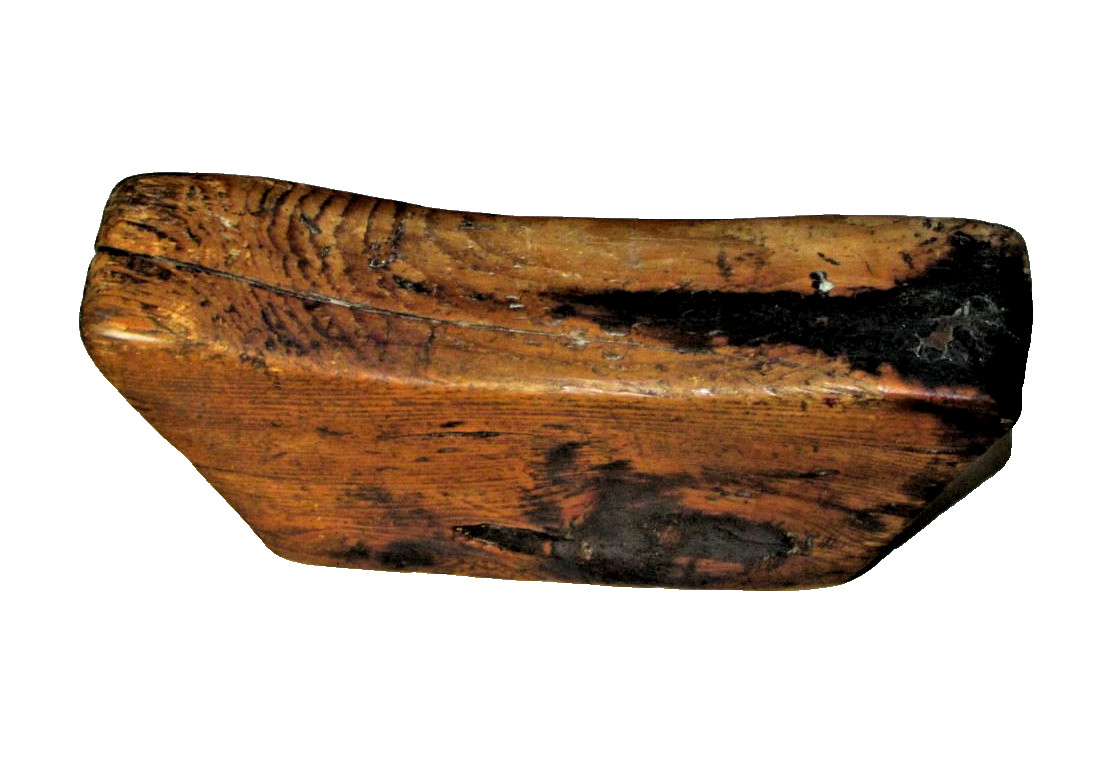 Antique Chinese Wooden Headrest Carved Elm Wood Yumu c. 1850-1899 / 11″ w x 5″ h