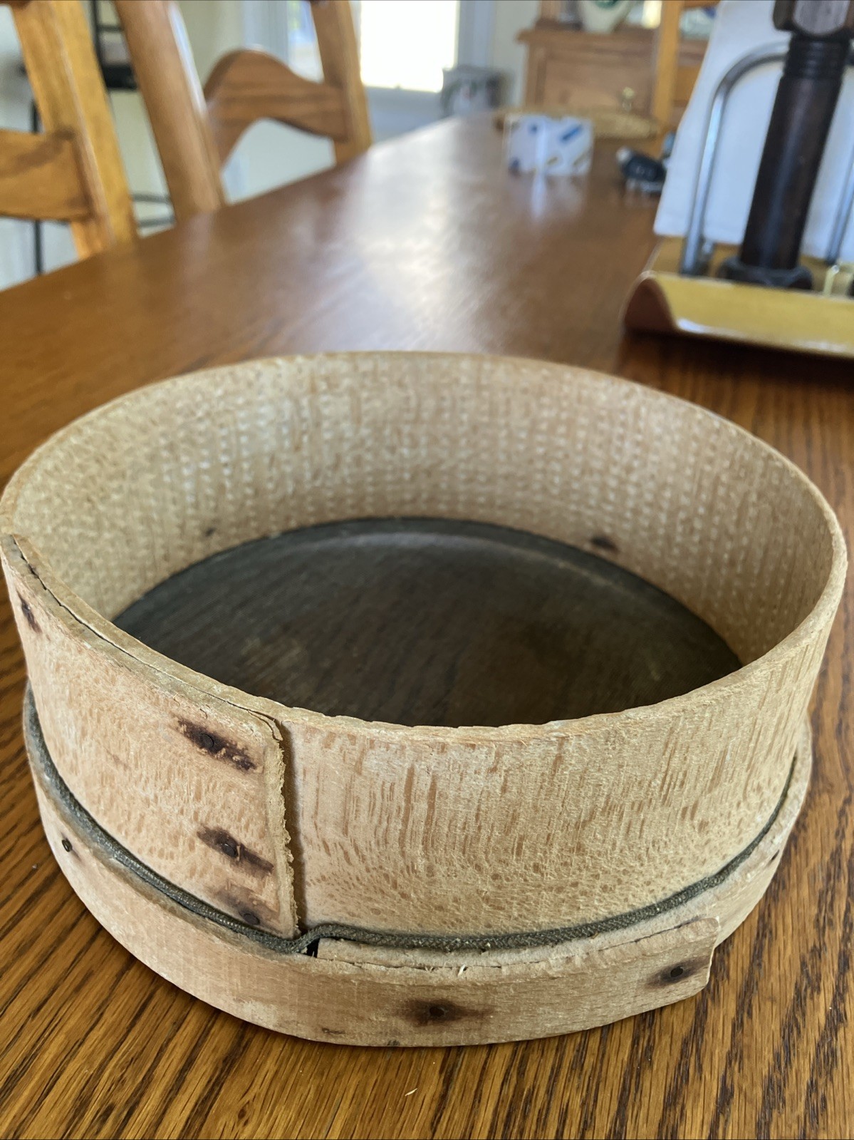 Antique Primitive Sieve 7.5” Handmade Flour Grain Sifter Patina Country Italian