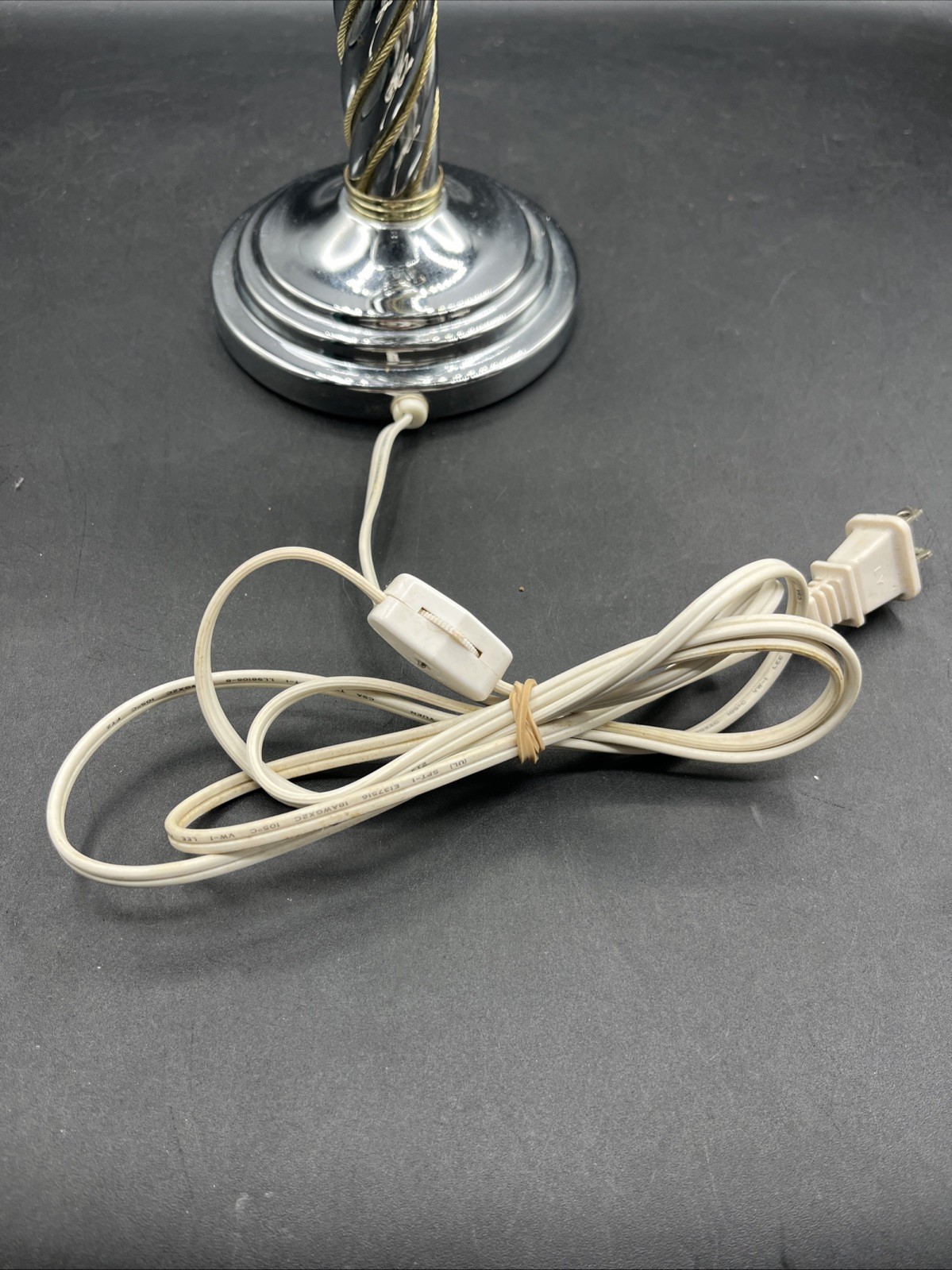 Adjustable VTG Protronic Braided Chrome Brass Lighted Magnification Table Mirror