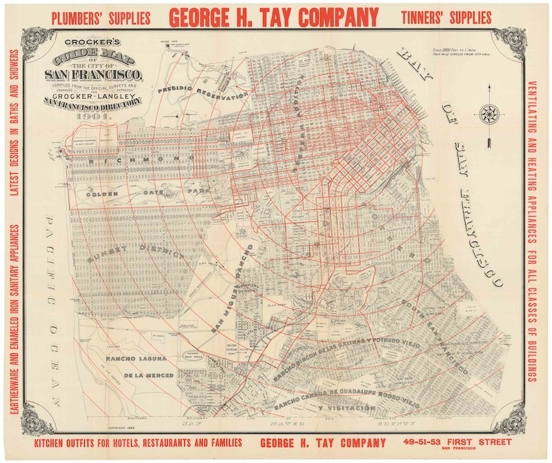 1901 ‘Crocker’s Guide Map of the City of San Francisco’ – Pre-Earthquake & Fire