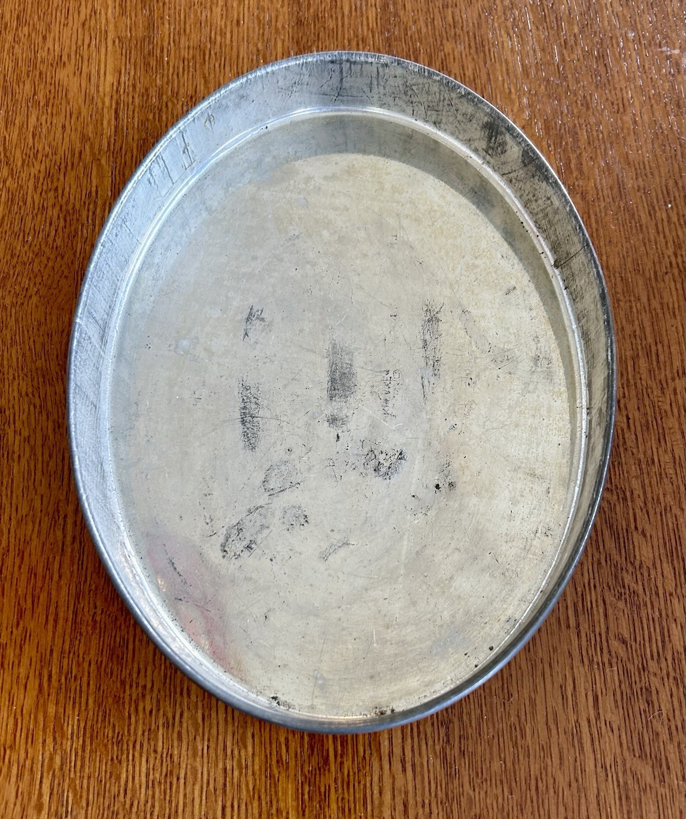 Antique Primitive Tin Jello Cake Bread Mold W/ Base Melon Shape By Kreamer