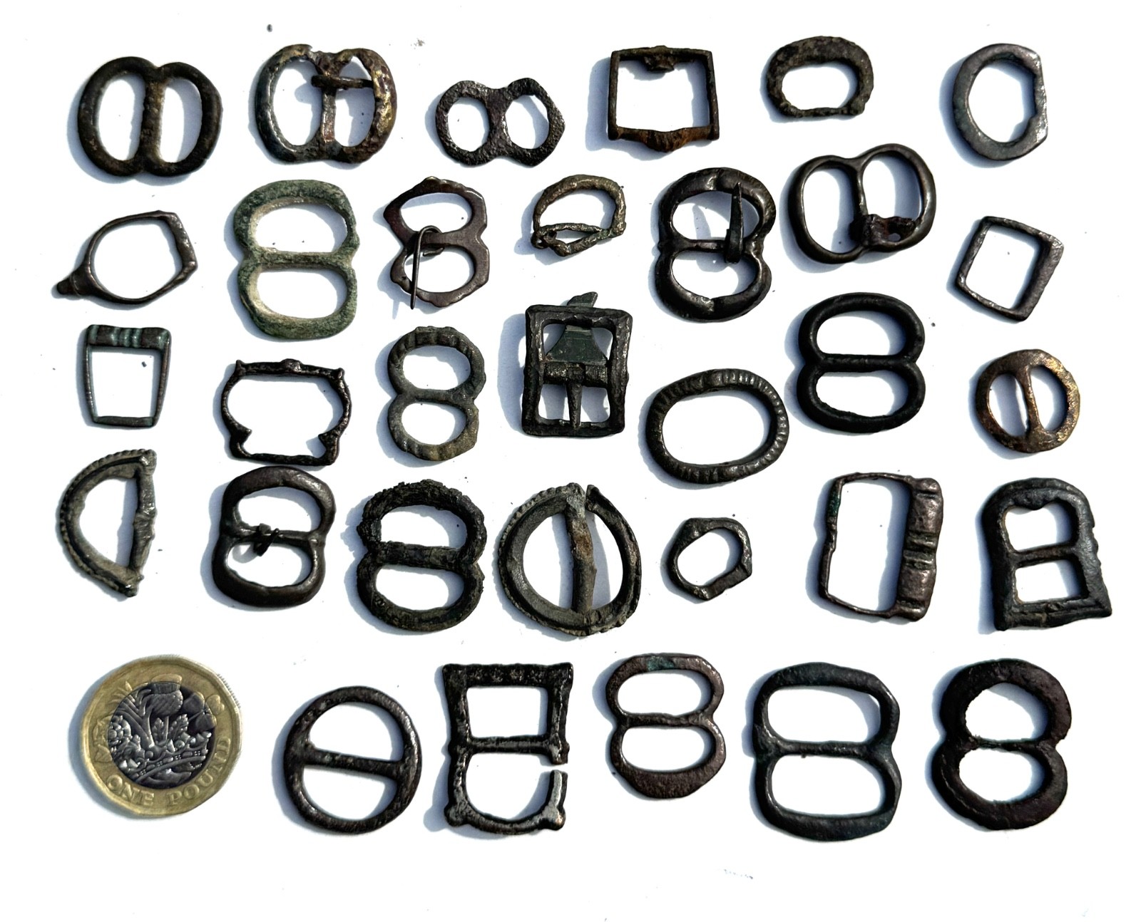 Collection 30 x Early Buckles 12th – 15th Century Metal Detecting Finds – Lot 6
