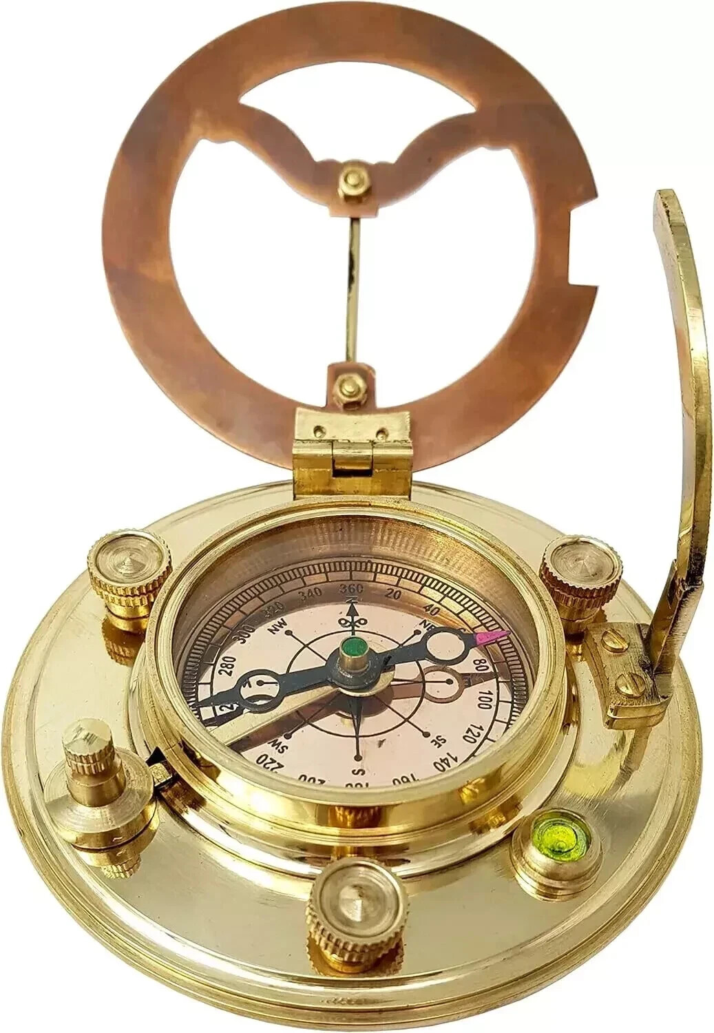 Brass & Copper Sundial Handmade Working Compass Gif