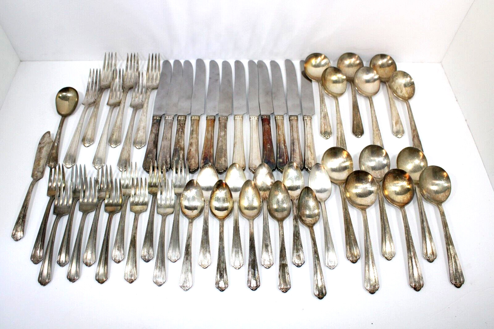53 piece Flatware Silverware Marked Period-Early American Fork Knife Spoon