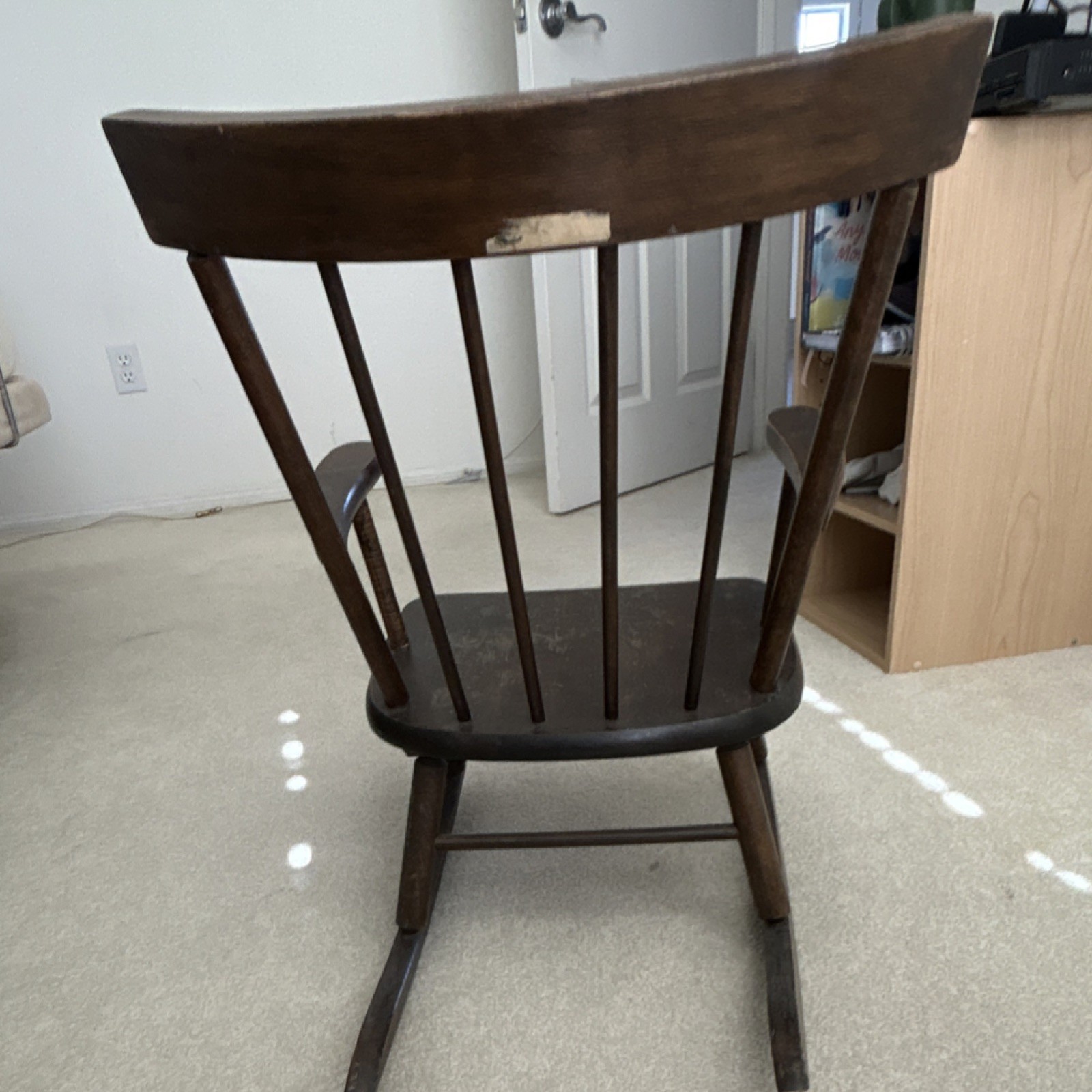 Wood Indoor Chair, Brown Solid, With Arms & Backrest, Fully Assembled, 1 Item