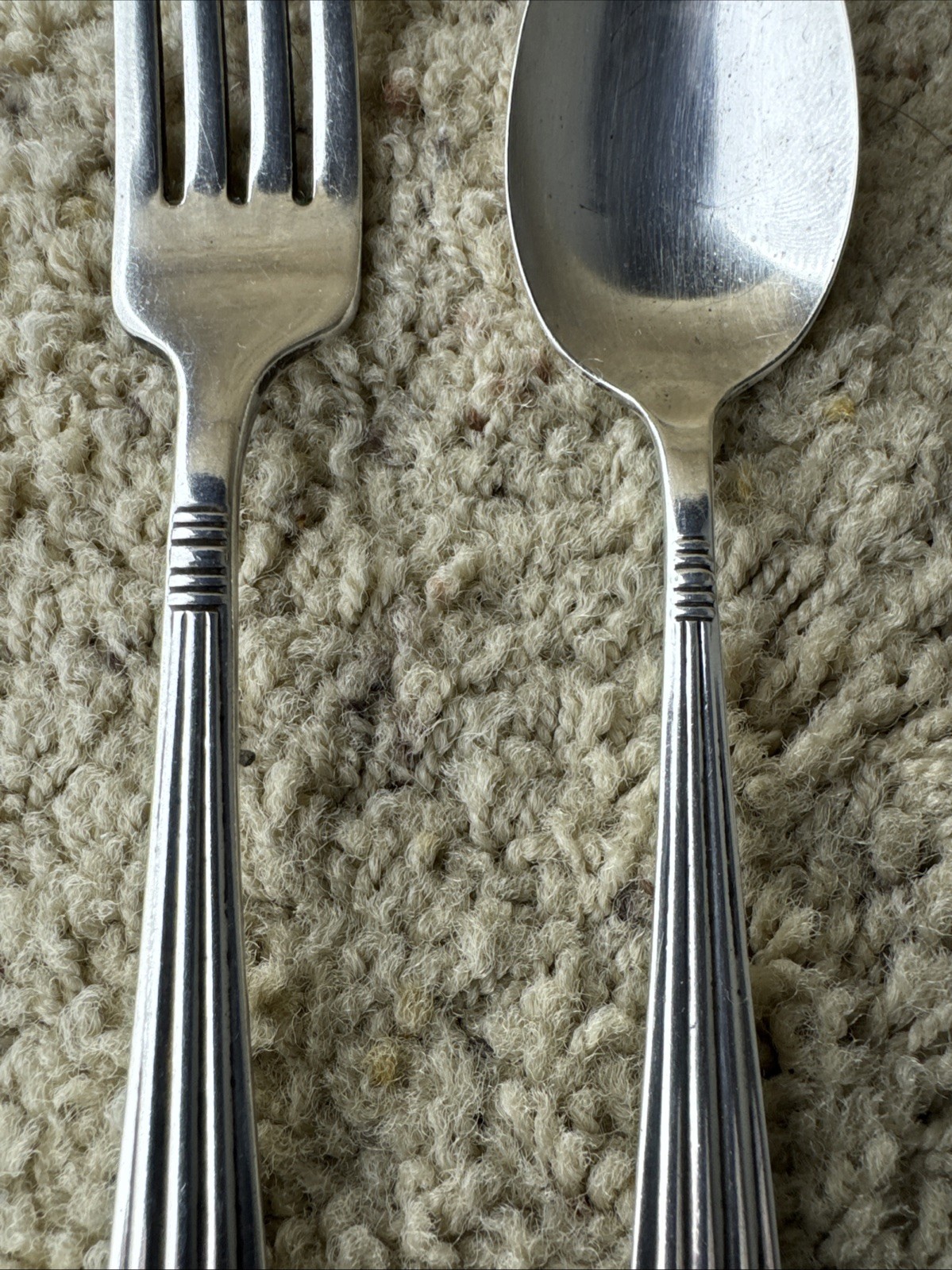 Wallace Silverplate Harmony House DANISH QUEEN Dinner Fork & Teaspoon Vtg 1944