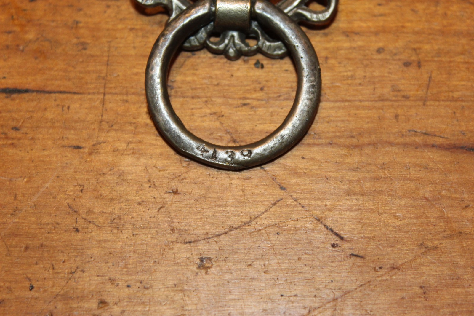 Nickel Plated Cast Bronze Drop Bail Pull Handles Marked 4439 4441 J-31