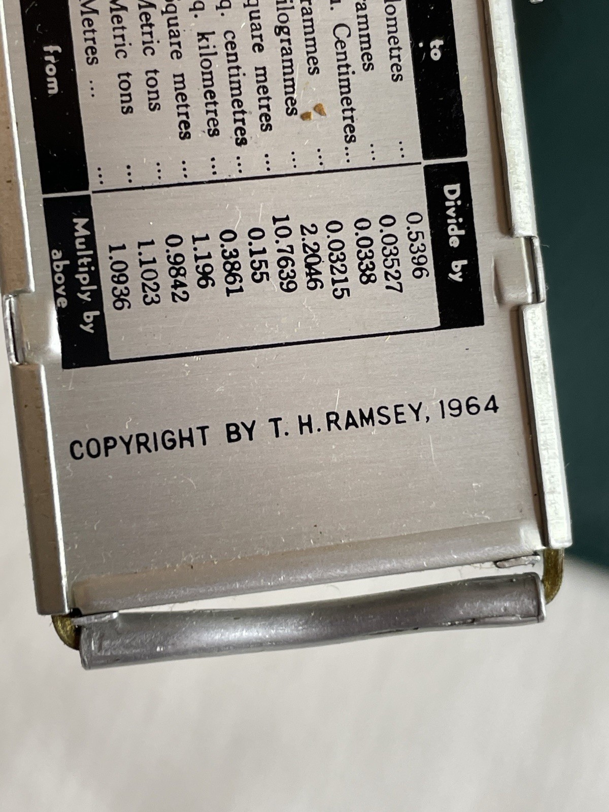 Vintage 1964 Omega Pocket Slide Adding Machine & Stylus With Original Box & Case