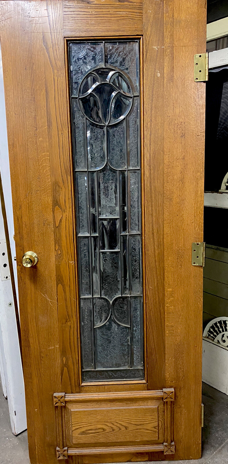 Leaded Beveled Glass Entry Door 79×31.75