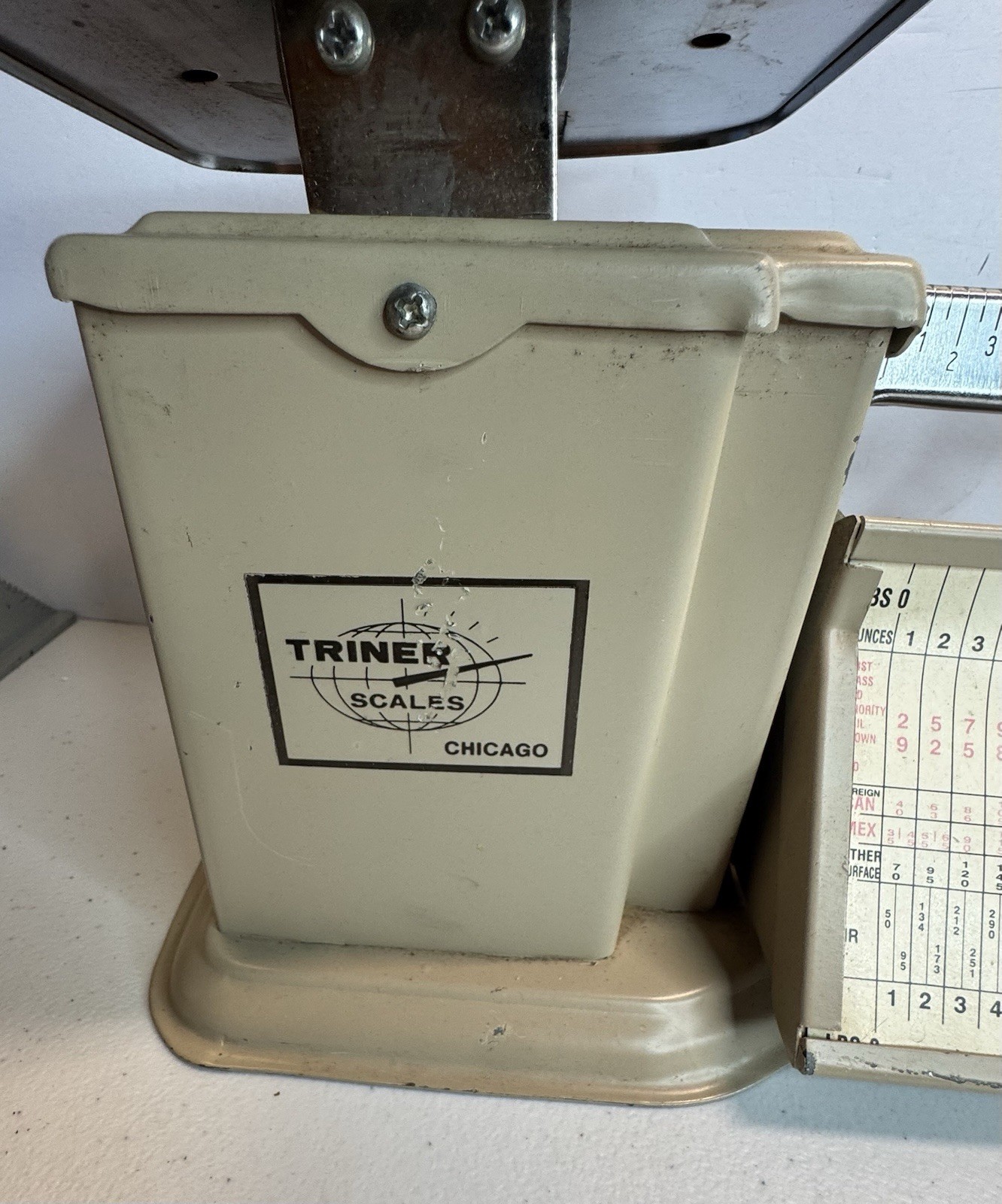 Vintage Postal Scale Triner 2 lb. Metal Shipping Postage Post Office 1968 USPS