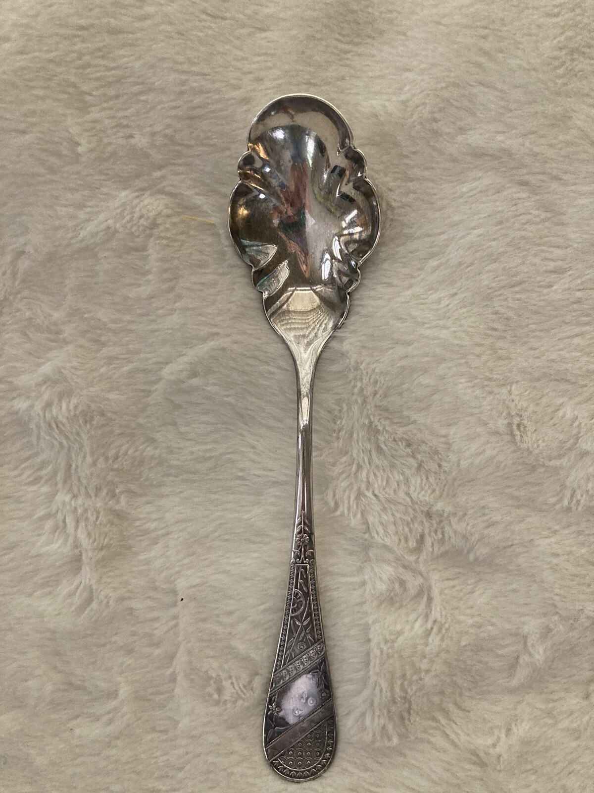 Reed And Barton 1869 Brilliant Silver plate Solid Shell Casserole Spoon (C1)