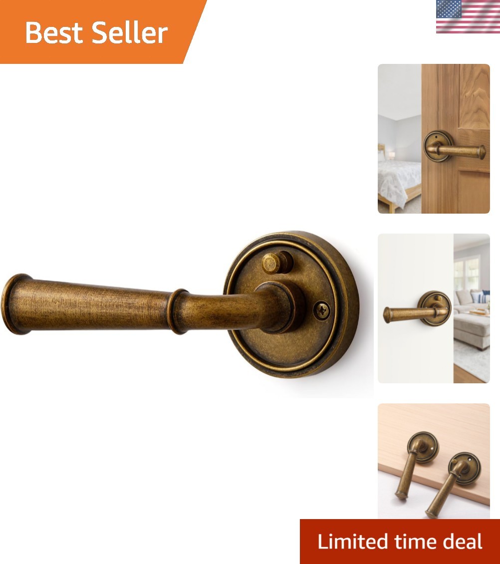 Stylish Antique Brass Retro Privacy Door Handle – Easy Installation – 1 Pack