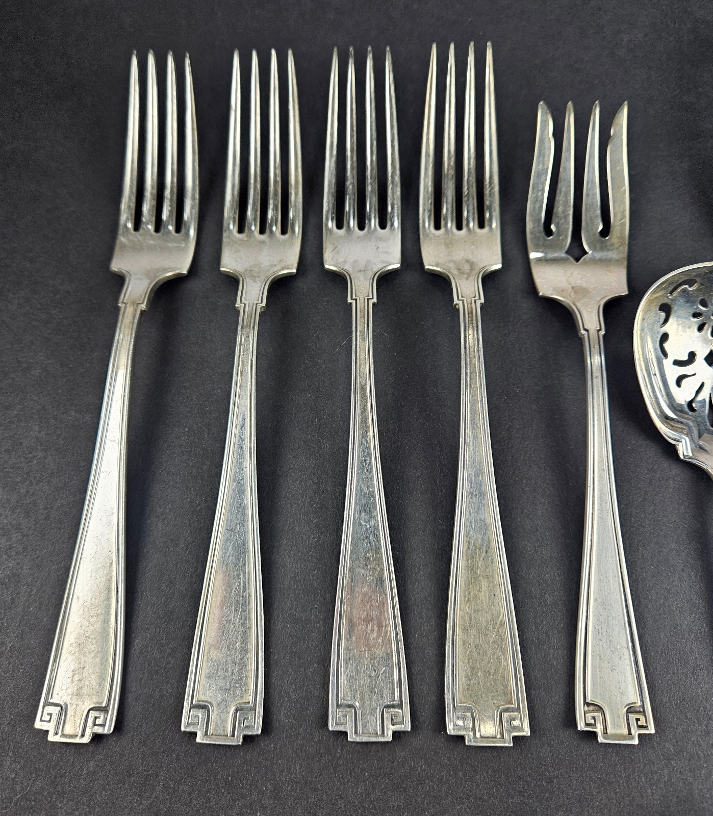 13pc 438g Gorham Etruscan Sterling Silver Flatware Lot – plus 5 Knives