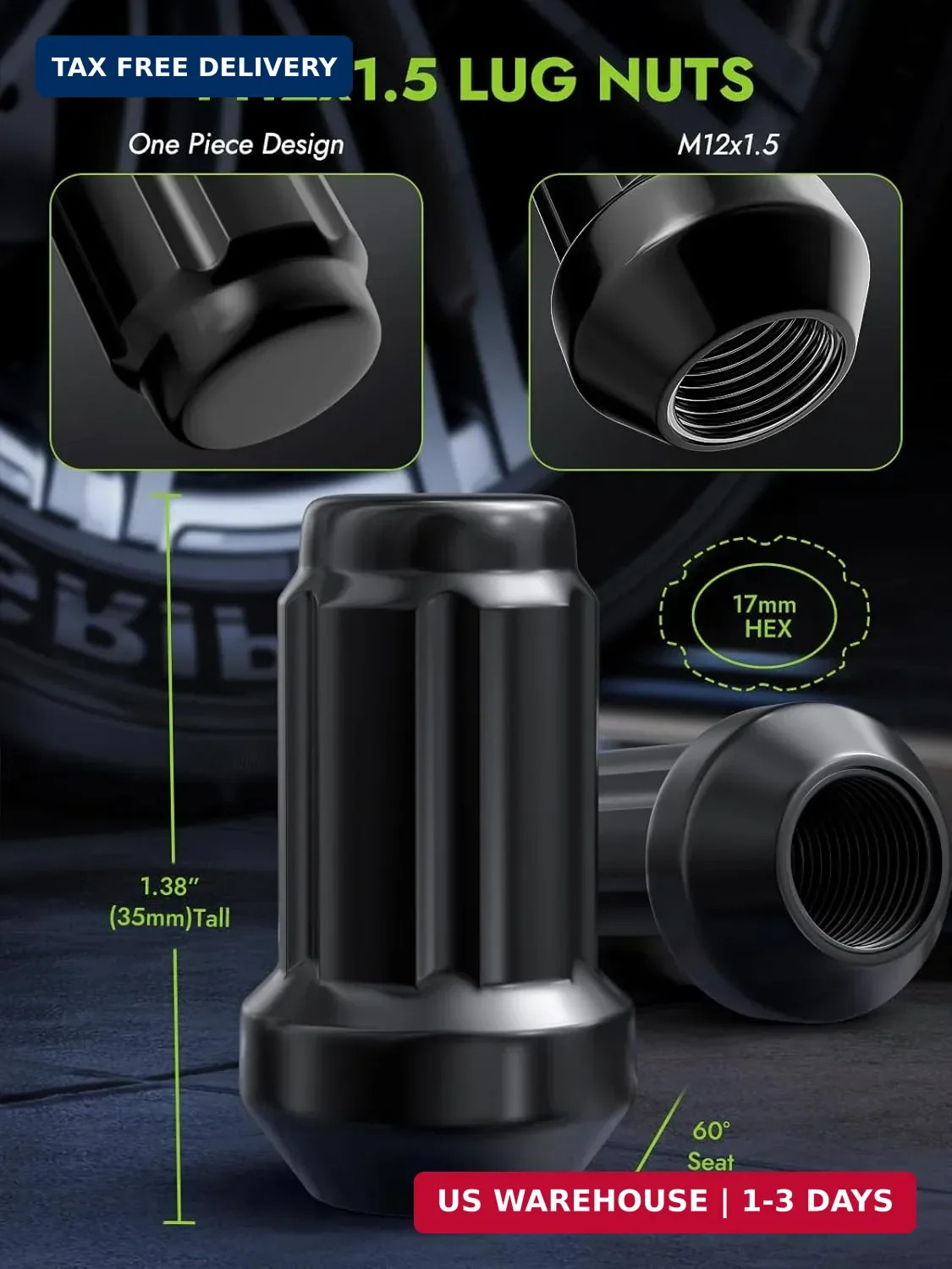 AUTOPTIM M12x1.5 Spline Lug Nuts – Replacement for Honda Accord CRV Civic Pilot