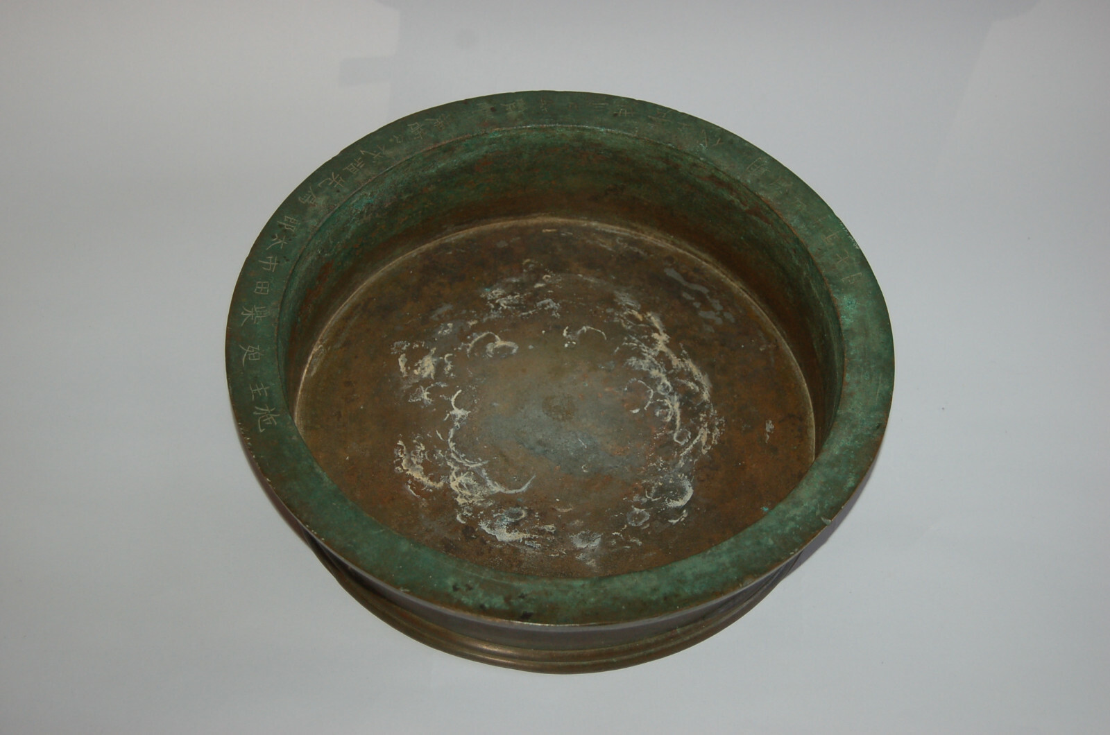 Yellow bronze brass cylindrical musical gong, kane, Zenshoji temple, Japan
