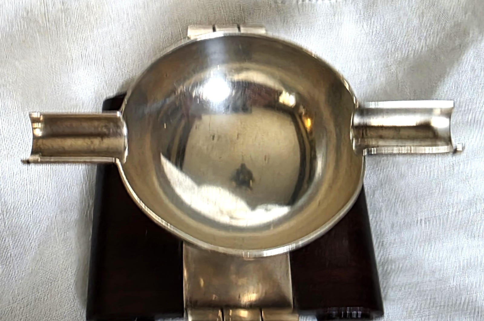 Rare William Spratling Sterling Silver & Wood Ashtray Taxco Mexico Modernist MCM