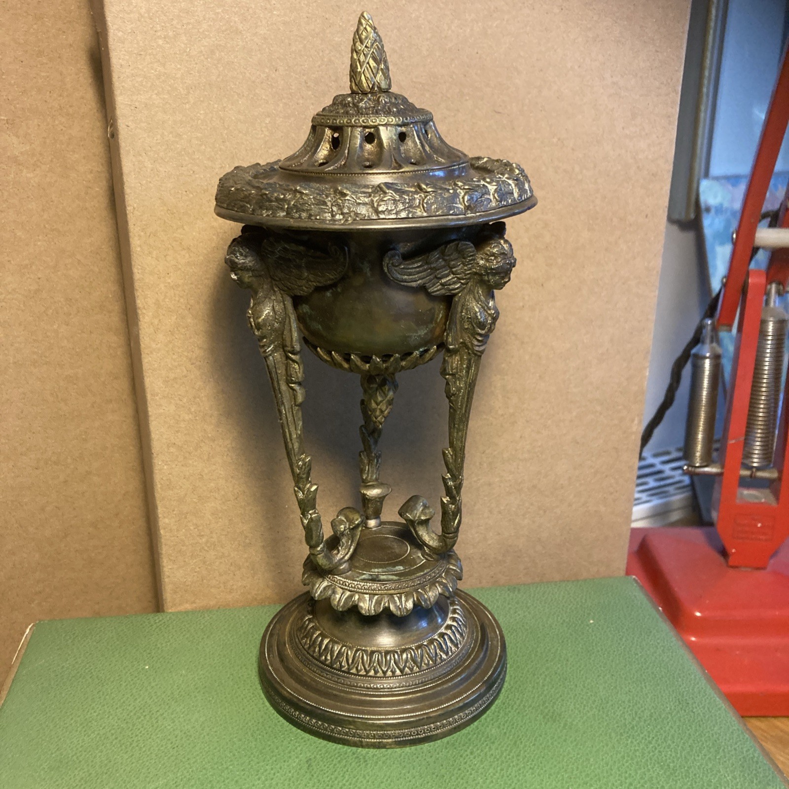 Antique 8” Georgian classical grand tour Bronze pastille Incense Burner c1800