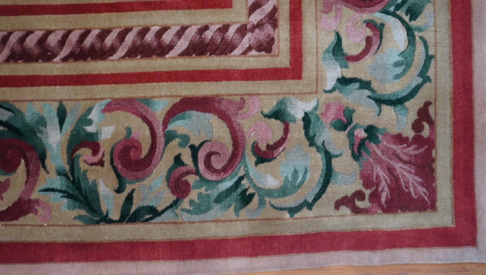 Chinese Tibetan Savonnerie Style hand knotted Wool Oriental Rug 7’8″ x 10′