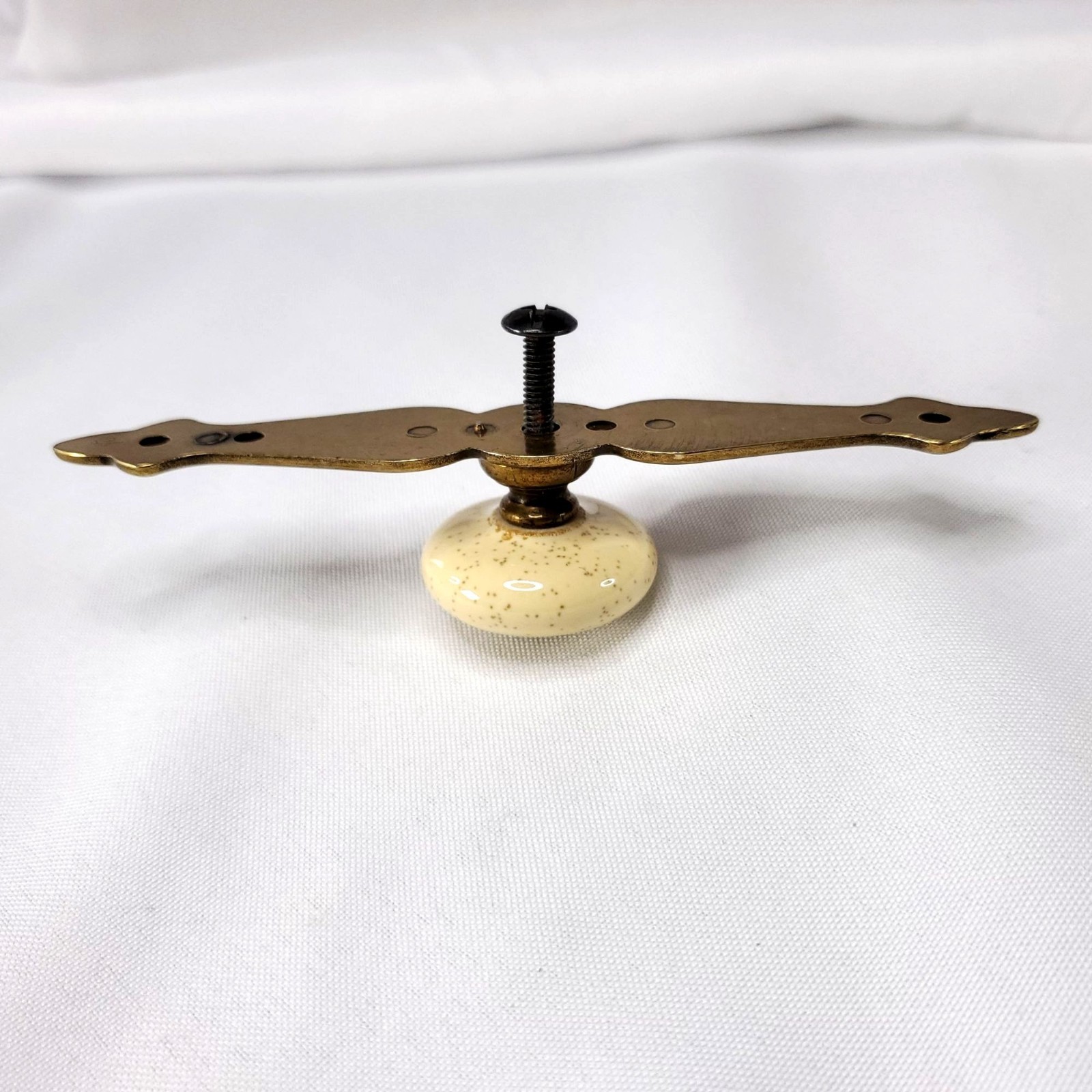 Country French Brass antique Farmhouse Colonial hardware Porcelain cabinet knob