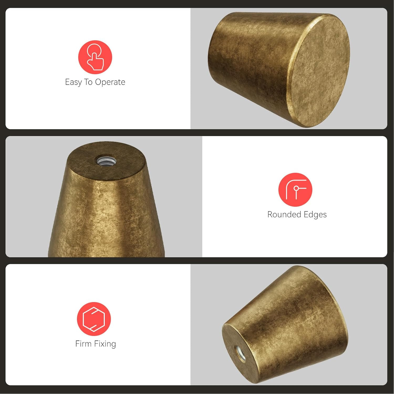 10 Pack Antique Brass Cabinet Knobs Drawer Knobs Vintage Small Drawer Pulls roun