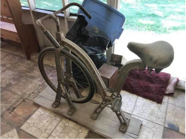 Antique American Made Exercise Bicycle, Cast Iron.  Everlast Company
