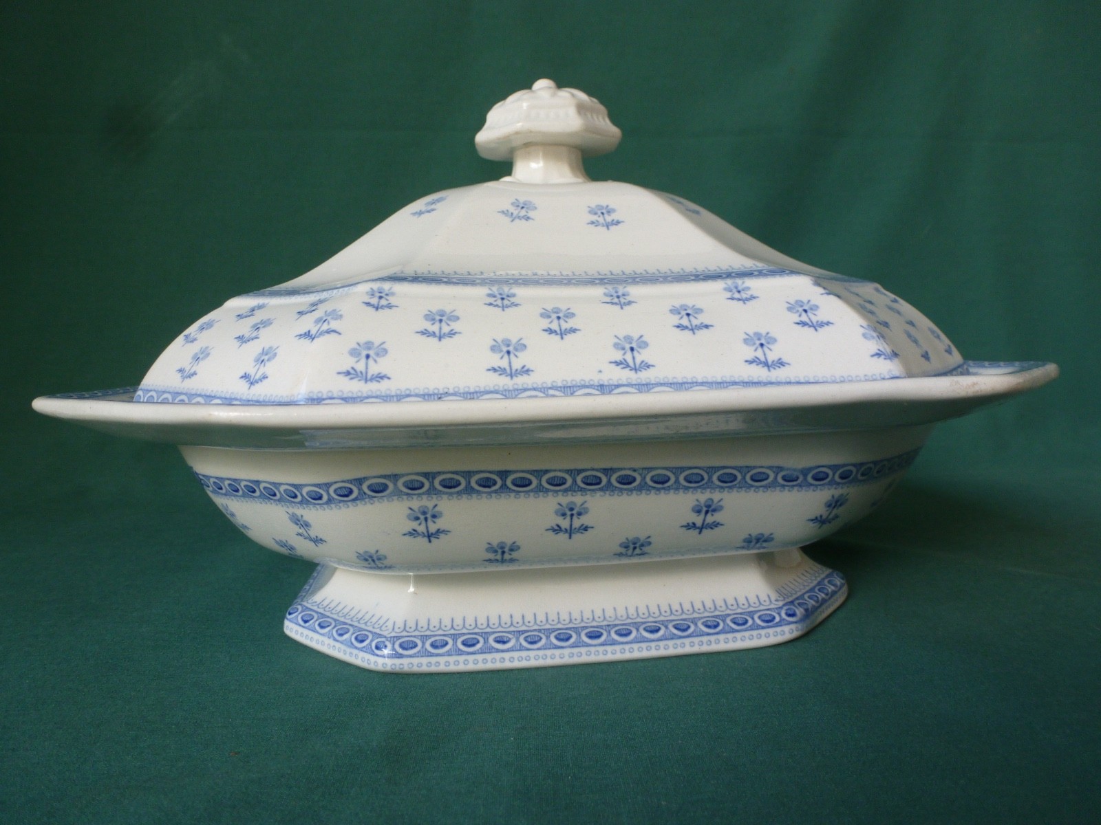 Antique Staffordshire Nov 10 1839 Ridgway Coterie Pattern Covered Vegetable Dish