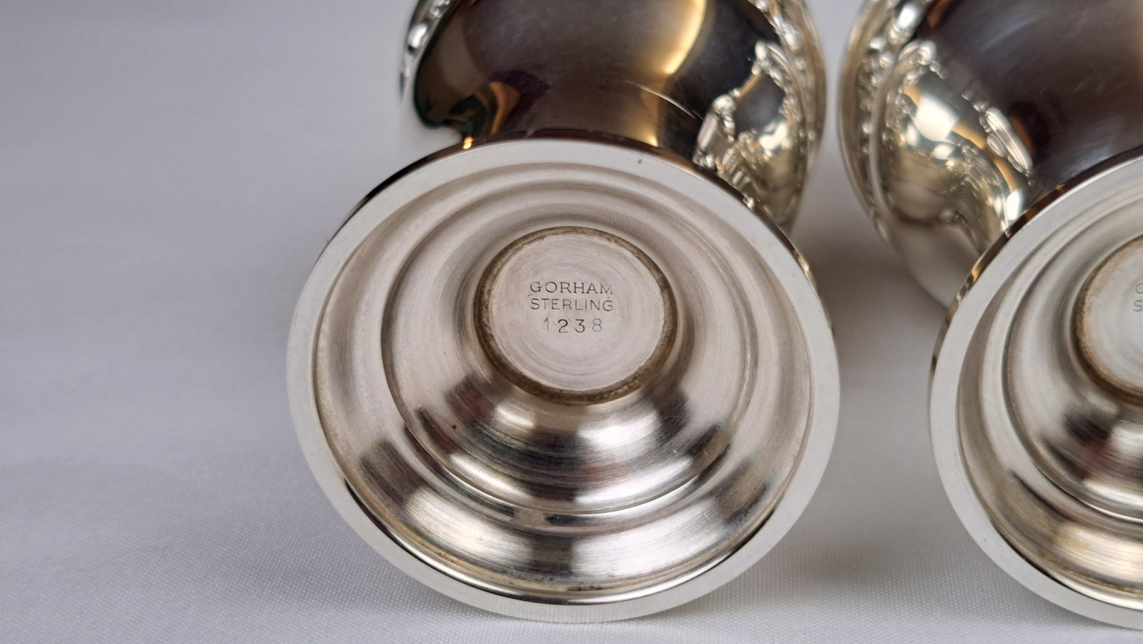 Gorham Sterling Silver Salt & Pepper Shakers Set No.1238 Vintage Pair