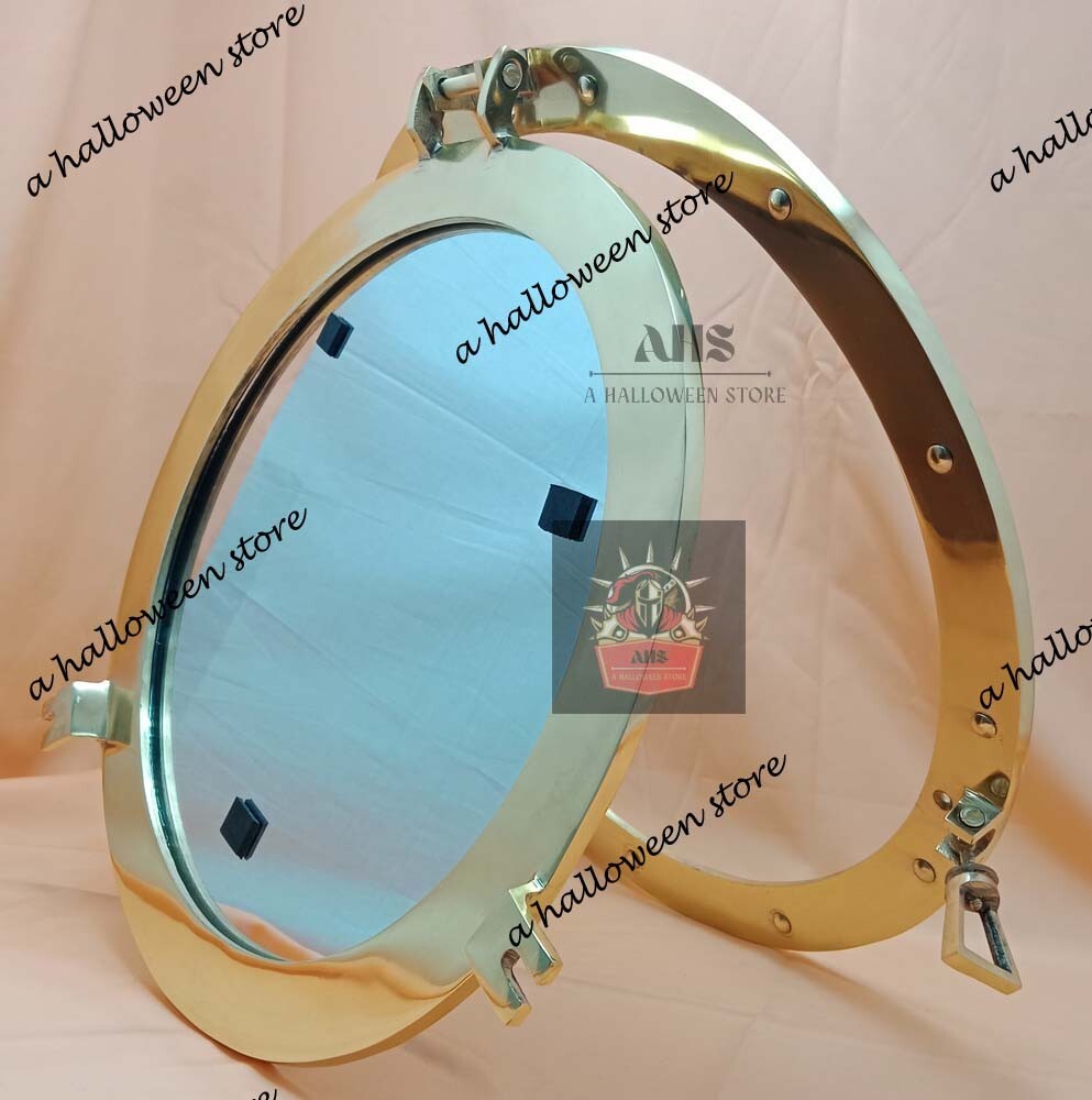 Antique Aluminum Frame Mirror | Home Décor Irregular | Round Mirror Porthole