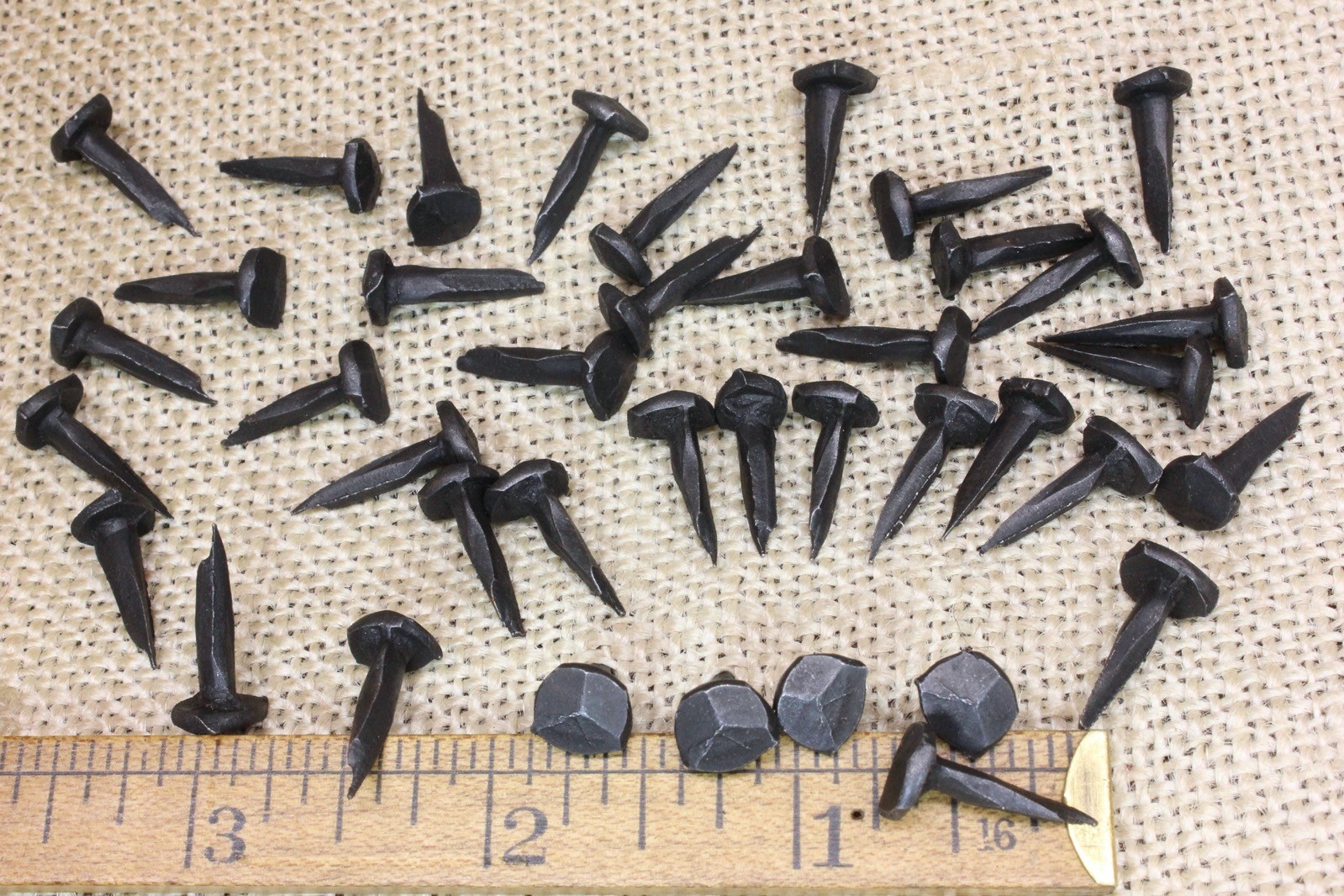 5/8″ Rosehead 40 Nails Square Wrought Iron Tacks Vintage Rustic Decorative Look