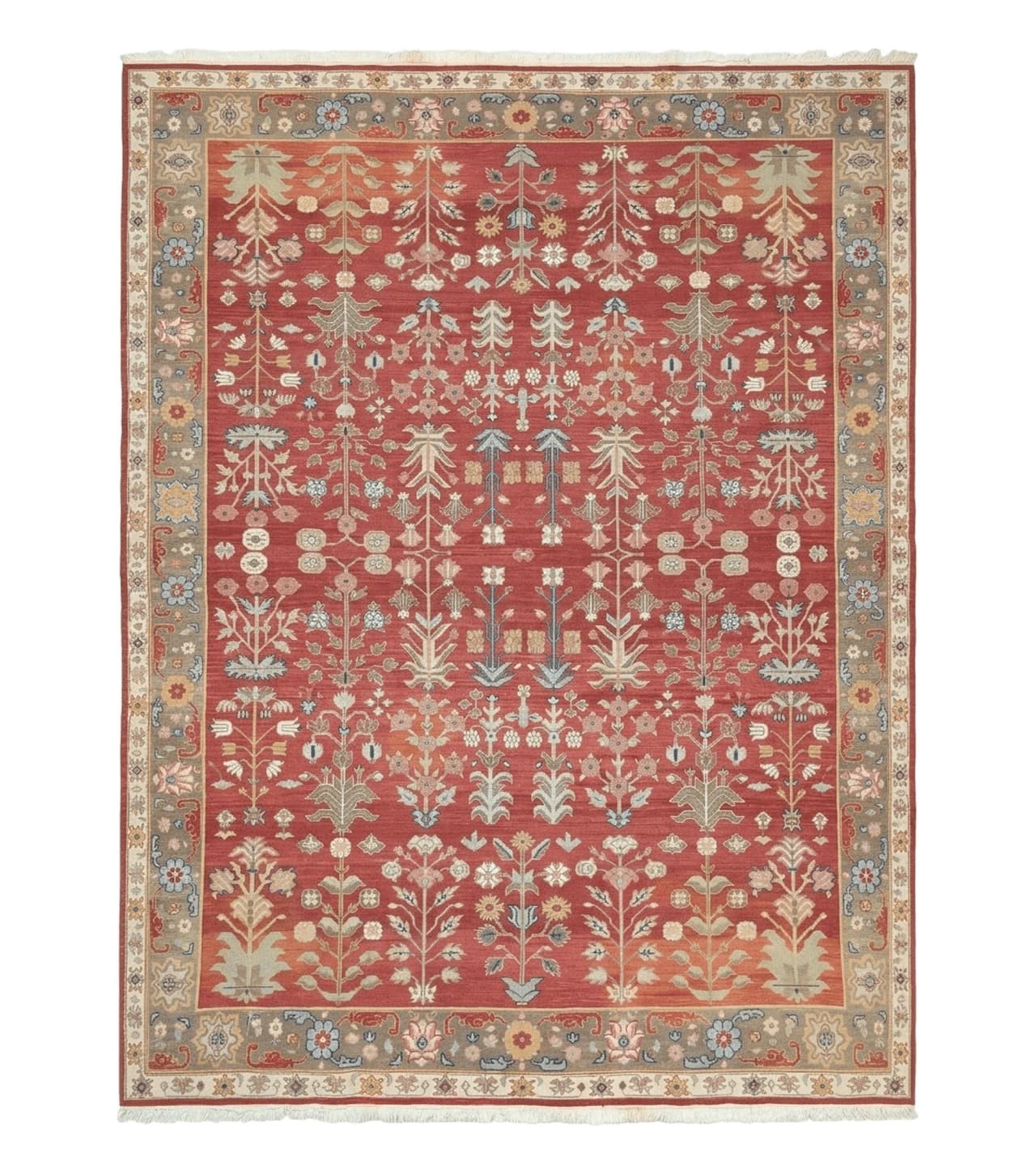 Large Soumak Rug 9×12, Wool Handmade Nourisan Carpet