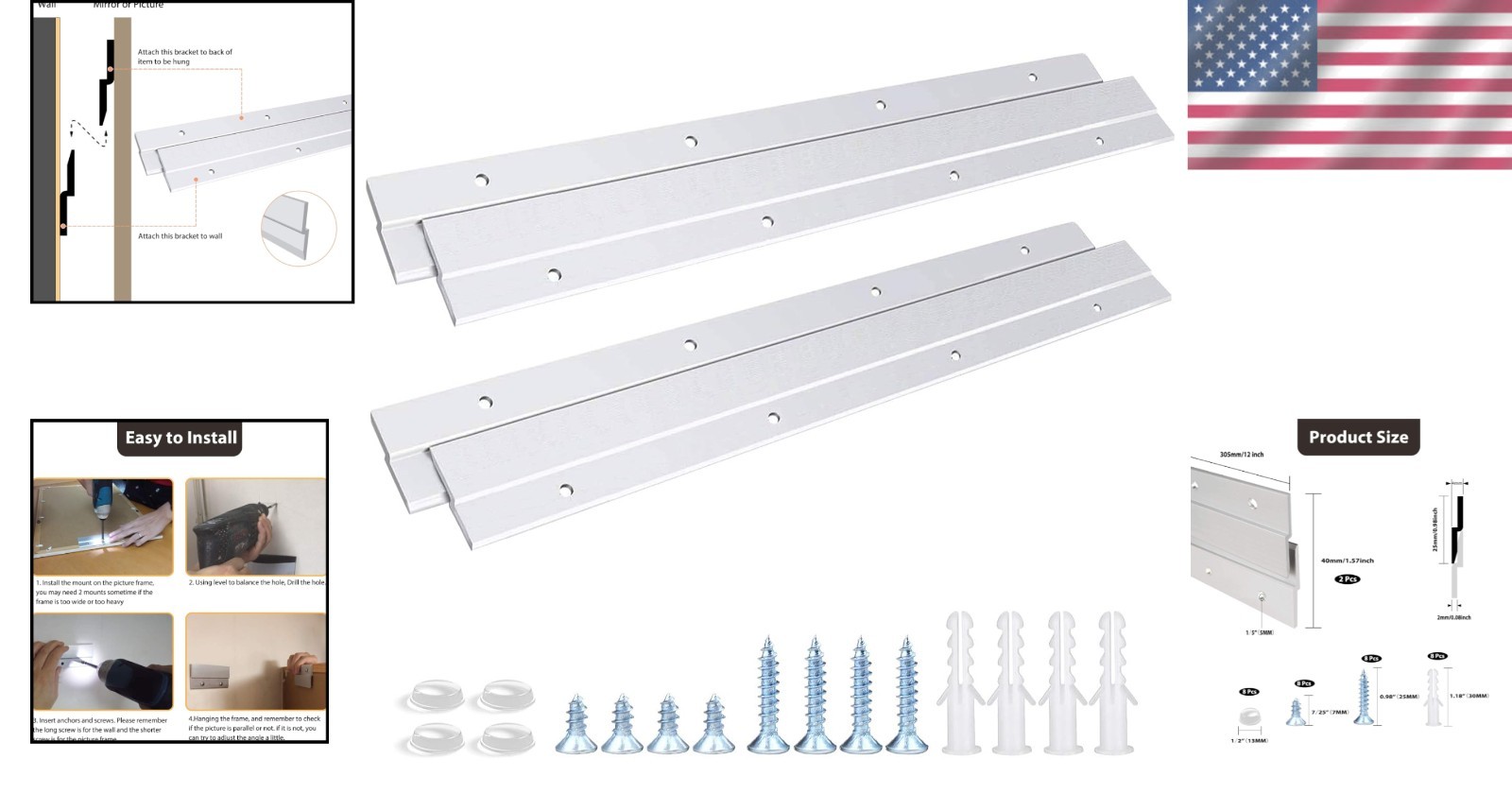 Interlocking Wall Mounting Kit – Hanging Hardware Set