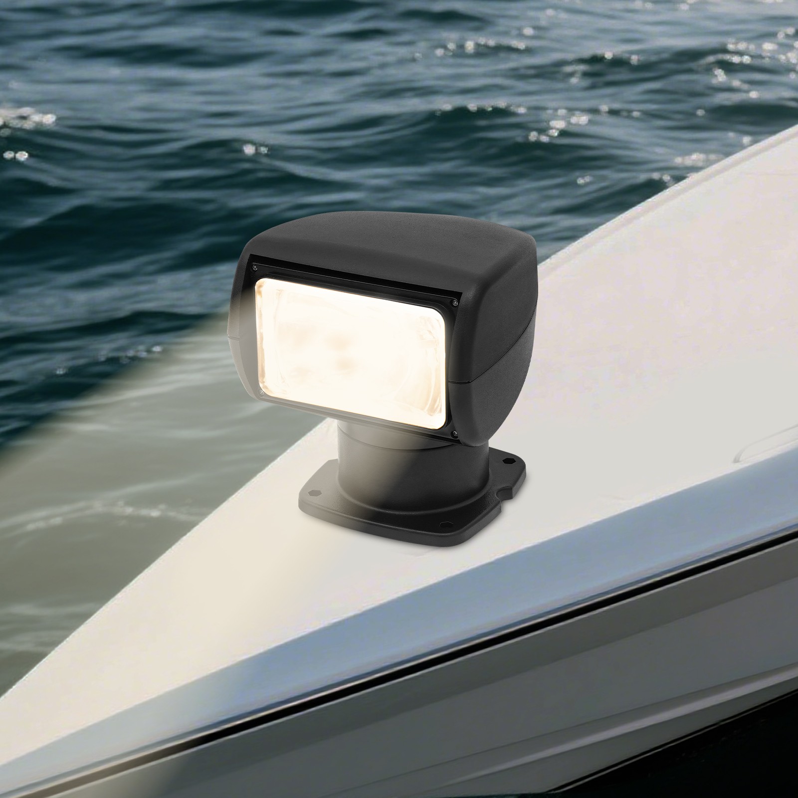 Boat Spotlight with Remote Control, Yacht Searchlight, 12V 100W Searchlight