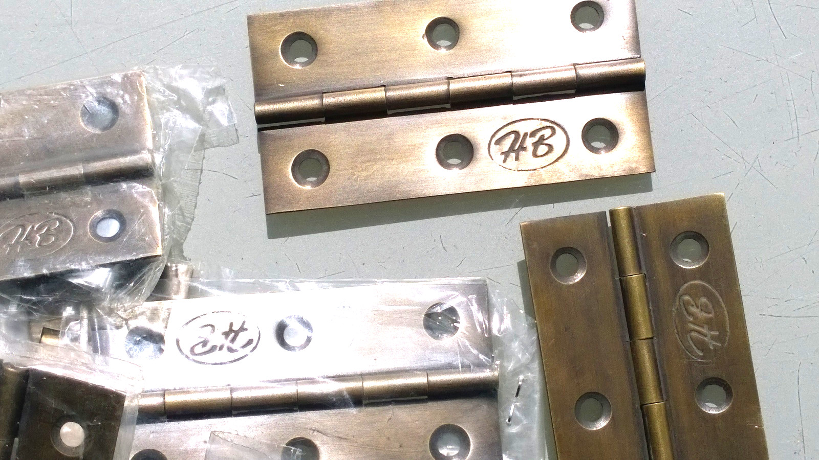 2 Small Solid Brass Hinges 3” Vintage Flush Box Door Hinges Watson 204 Antique S