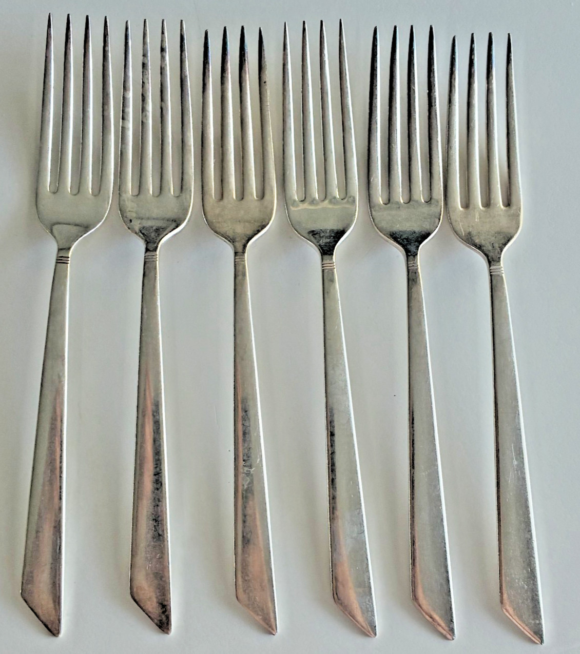 Vintage Silverware Heritage Silverplate Silver Willow 7.75″ Dinner Fork Set (6)
