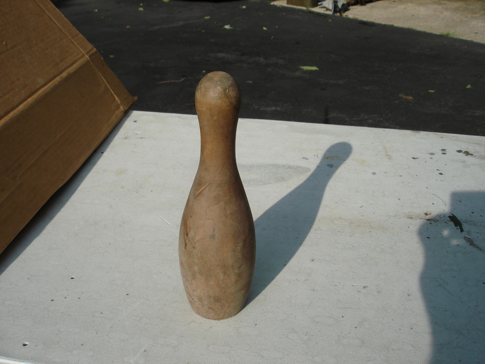 Vintage Wooden Bottle Carnival Knock-Down Game Piece or Bowling Pin 8-1/2″