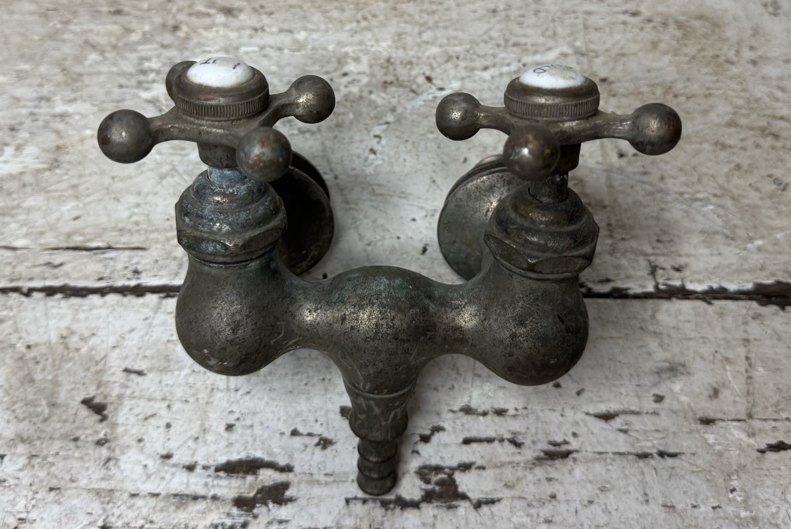 Antique Vintage Clawfoot Bath Tub Faucet Bathroom Nickel Chrome Brass Porcelain